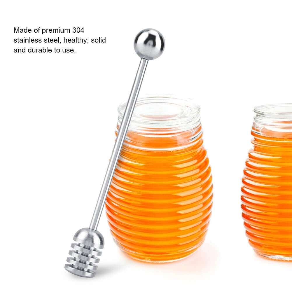 Honey Stick Spoon Solid 304 Stainless Steel Honey Dipper Drizzler Stirrer Spoon Mixing Stick serveware Tool