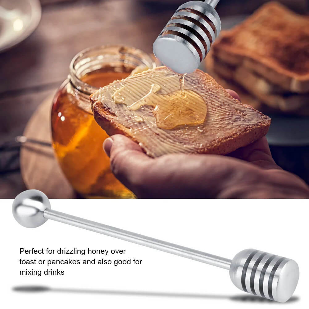 Honey Stick Spoon Solid 304 Stainless Steel Honey Dipper Drizzler Stirrer Spoon Mixing Stick serveware Tool