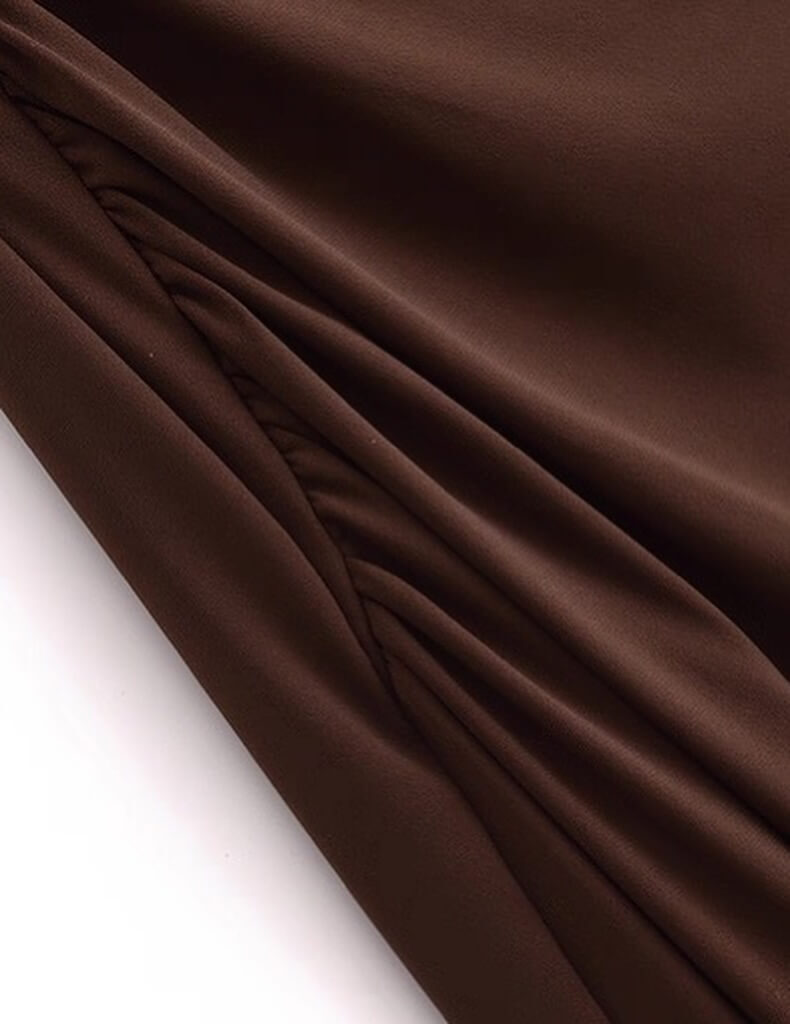 Spring Women's woman womens petite-, tall-, plus-, size Long Knitted Vest sleeveless Stand mandarin Collar H-Line Polyester Fiber Commute wfh office party wear ruched midi dresses in brown