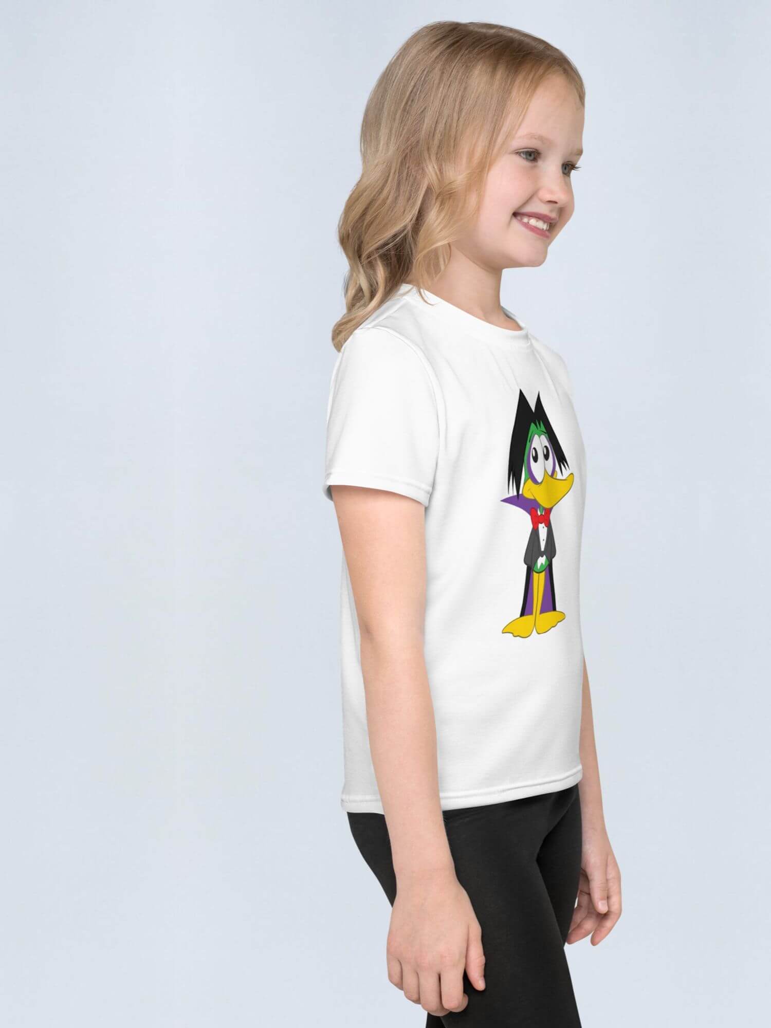 Kids Relaxed Crewneck T-Shirt    Unisex Boys Girls Graphic Summer Short Sleeve Tops Round O-Neck Tees Casual Count Duckula Anime character Streetwear School children’s T-Shirts Clothes 2T, 3T, 4T, 5T, 6, 6X, 7 Years In white with multicolor design
