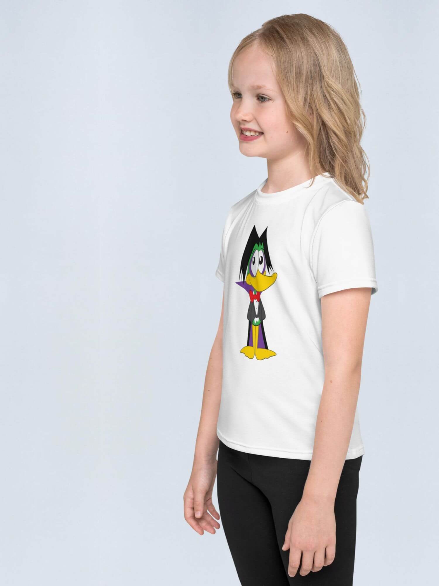 Kids Relaxed Crewneck T-Shirt    Unisex Boys Girls Graphic Summer Short Sleeve Tops Round O-Neck Tees Casual Count Duckula Anime character Streetwear School children’s T-Shirts Clothes 2T, 3T, 4T, 5T, 6, 6X, 7 Years In white with multicolor design