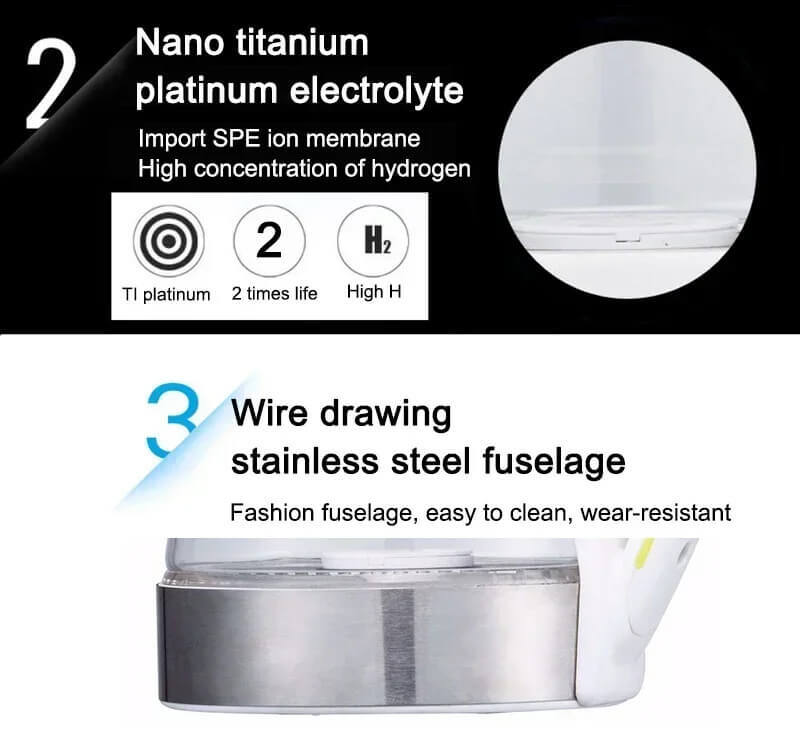 Electric Hydrogen Rich Water kettle 2L   Hydrogen Water ionizer Alkaline Healthy Energy Generator Cup 2L Kitchen appliances