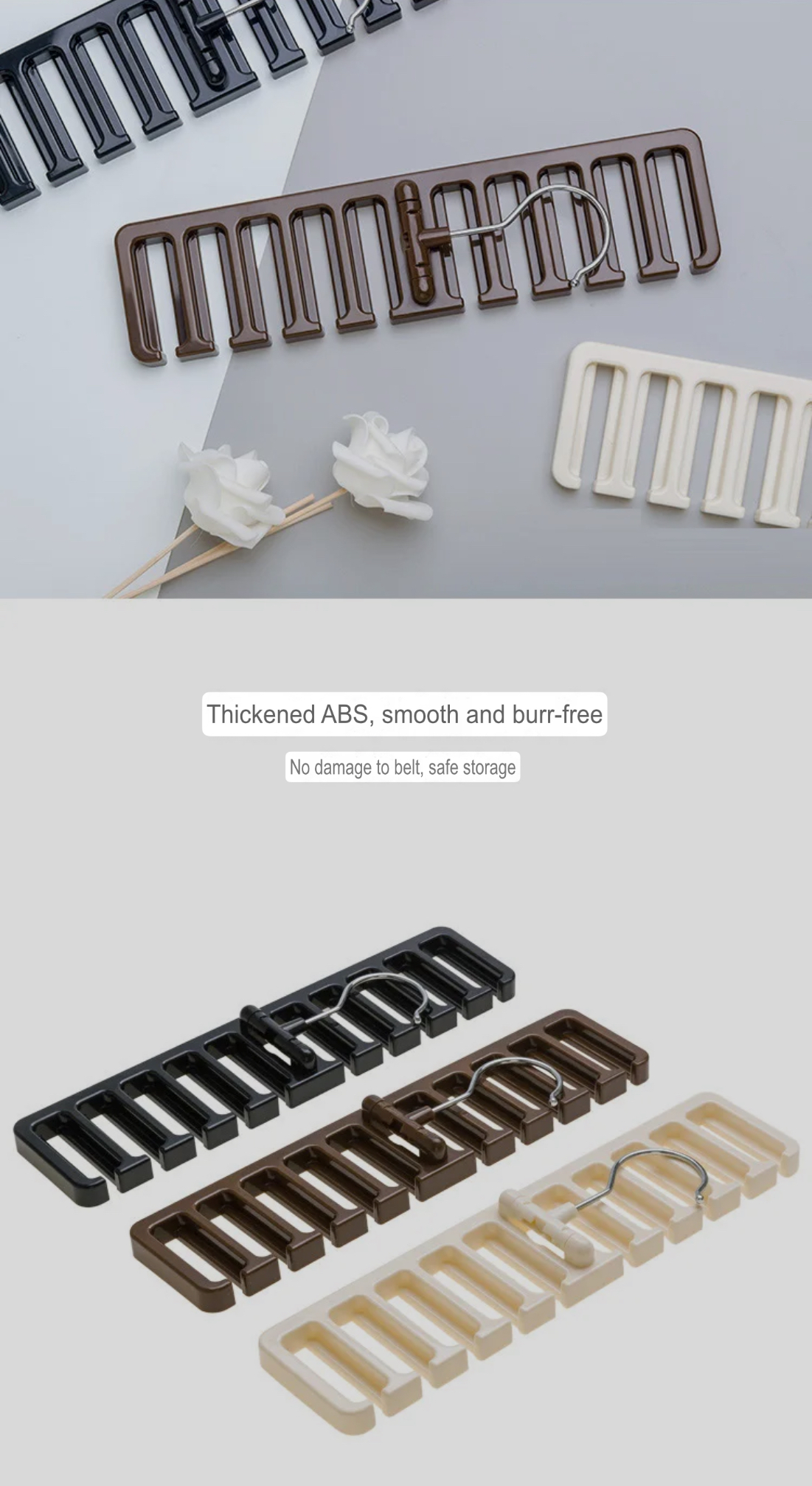 Tie Belt Hanger Wardrobe Closet Belts Scarf Hanging Organizer Rotating 10 Card Slots Storage Holder Rack Hook hangers Bedroom Home Items