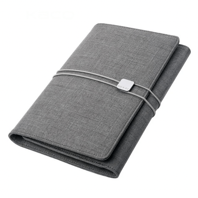 Waterproof Fabric Business Set  High quality Conference Gifts A5 Notebook Multifunctional Office Supplies Meeting Organizer in gray grey