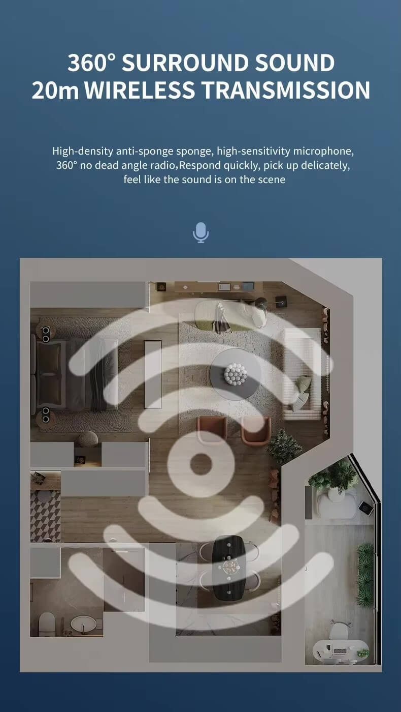 Mini Wireless Lavalier Microphone Audio Recording Replaceable Windproof Wool Microphone-cover for iPhone16 Shoot vlog YouTube in black For IOS, Android, Type-C