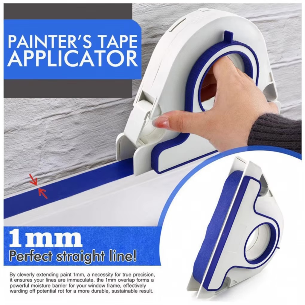 Office Home Portable Paint Decorating Painter Tape Applicator for Painting Window Door Walls Painters Tapes Applicator for Frame Masking Tape Applicator Dispensers Holders Family Gift Packaging in white color
