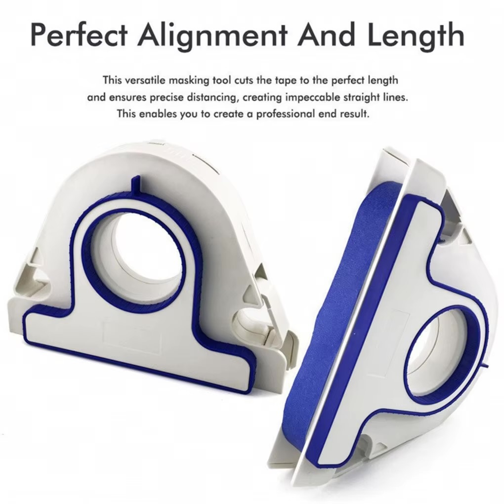 Office Home Portable Paint Decorating Painter Tape Applicator for Painting Window Door Walls Painters Tapes Applicator for Frame Masking Tape Applicator Dispensers Holders Family Gift Packaging in white color