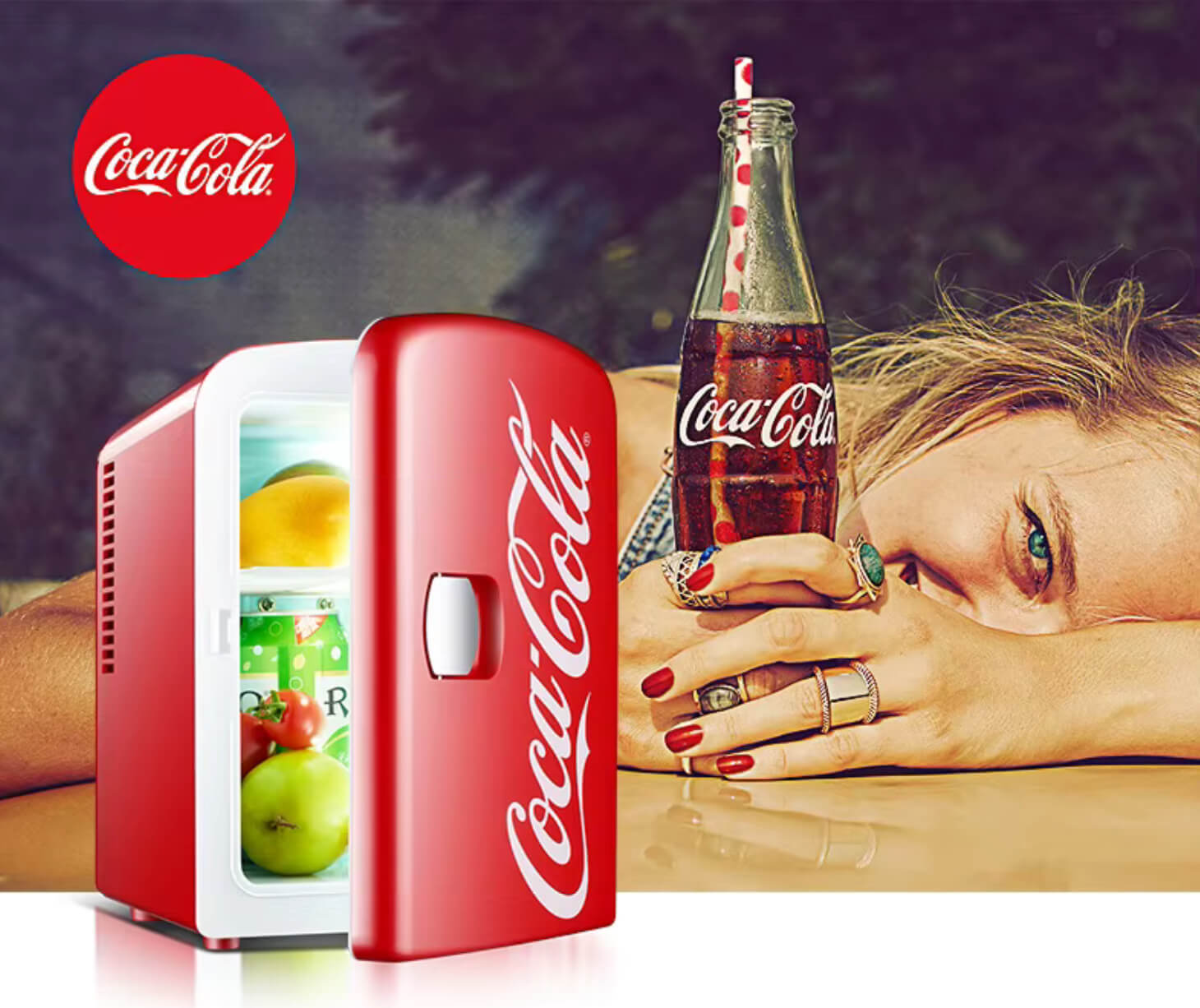 Mini Fridge 4L Portable Fridges Small car Vehicle Refrigerator student study room outdoor garden home Mini Refrigerators Cold and Heating Box 12V/220V in red