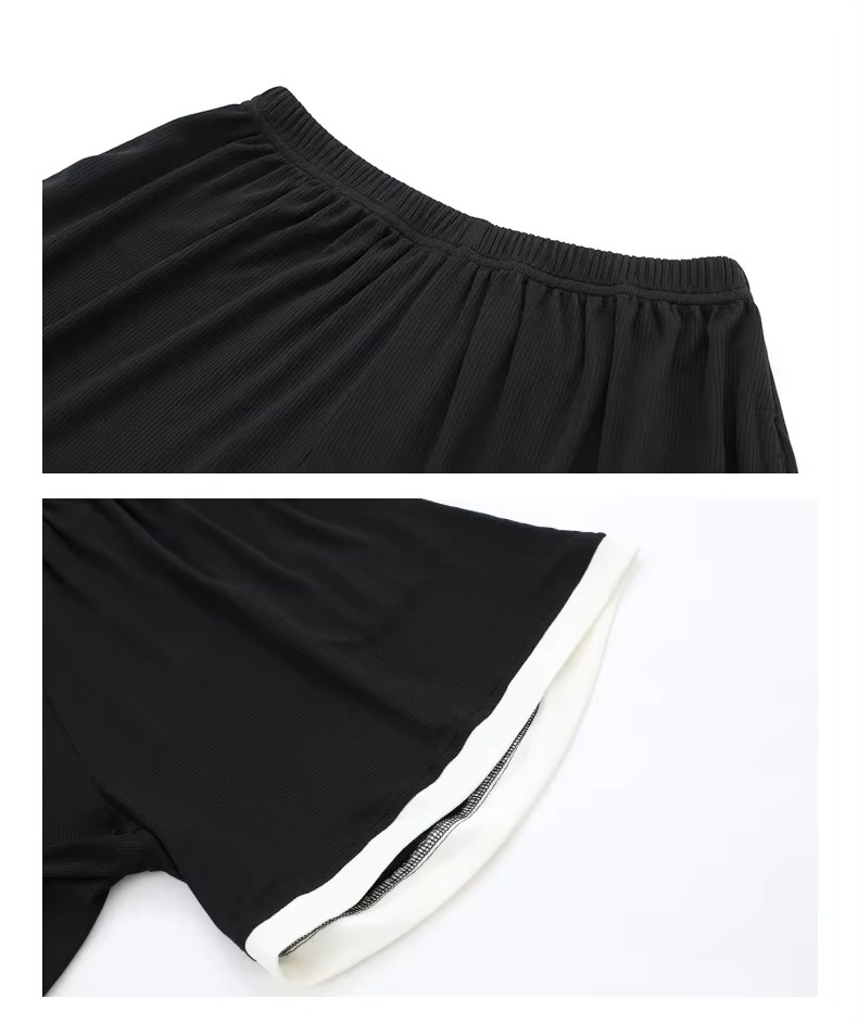 Women&rsquo;s woman womens petite-, tall-, plus-, size Casual Sleeveless Pajama Sets for Youth Women Summer Cool Modal Pyjamas V-Neck Elastic Waistband shorts Soft Ribbed Moisture-absorbent and breathable Sleepwear with Bra Padded PJ Loungewear set in black with white trim