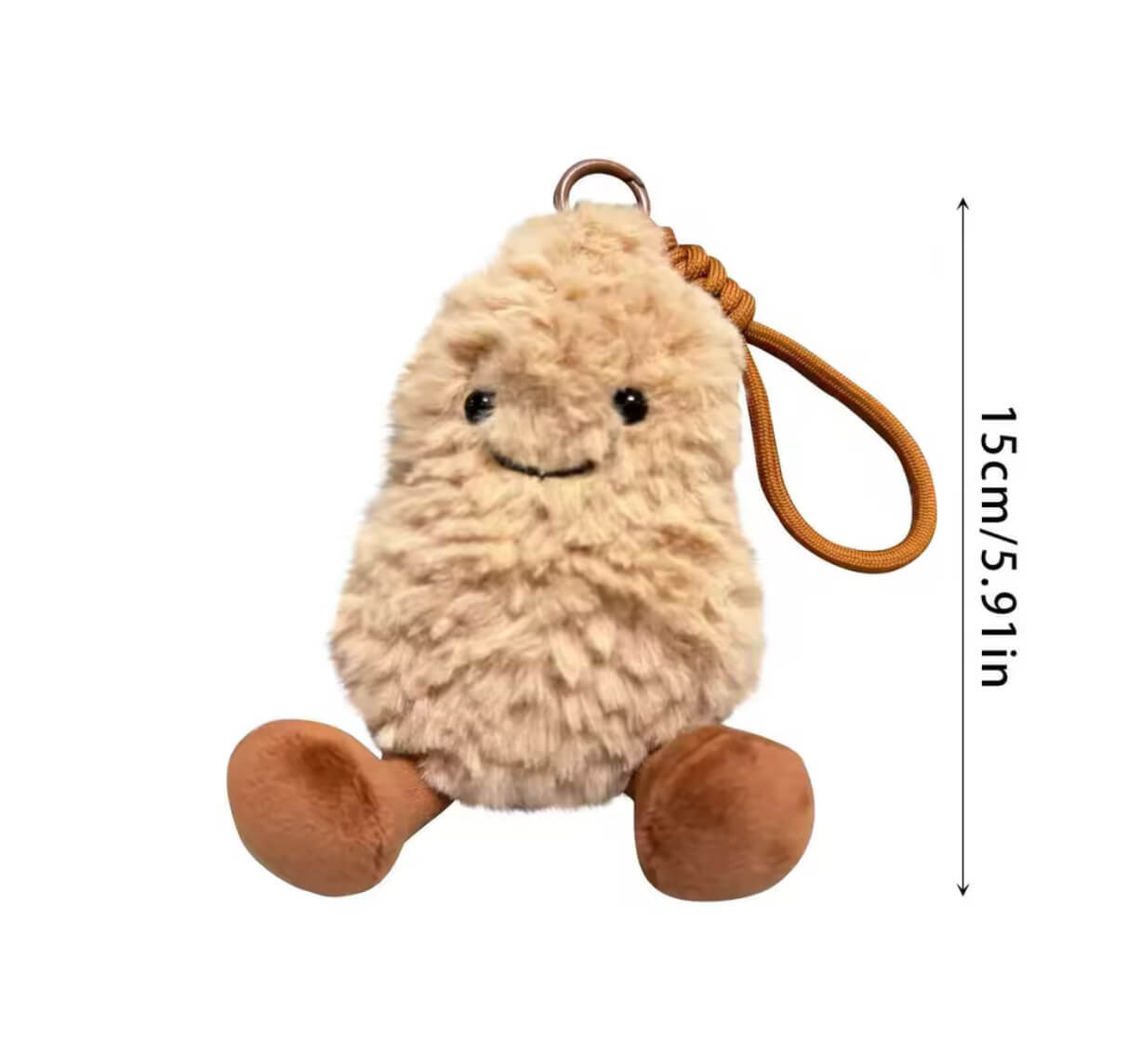 Plush Peanut   Jelly Cat Kawaii anime stuffed Plush dolls Toys Cartoon Dolls Children's Gifts Novelty Funny Keychain For Hanging On Mobile Phones Or Bags in brown
