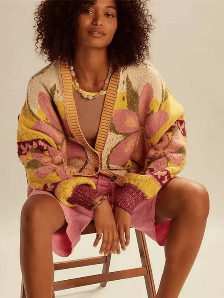 Graphic Knit Cardigan