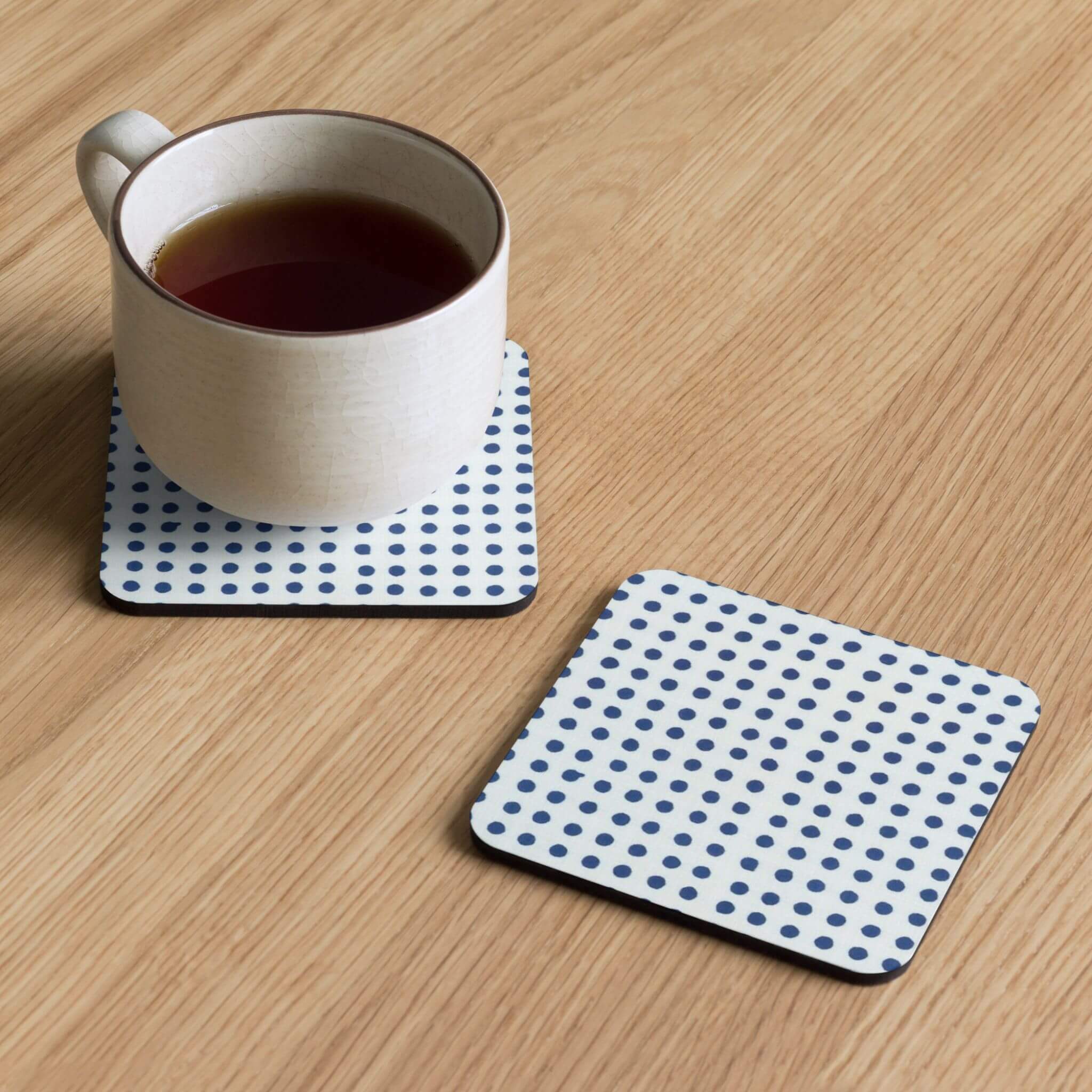 Cork-Back miteigi Mameshibori Coaster Traditional Japanese pattern drinks coasters in light blue pattern