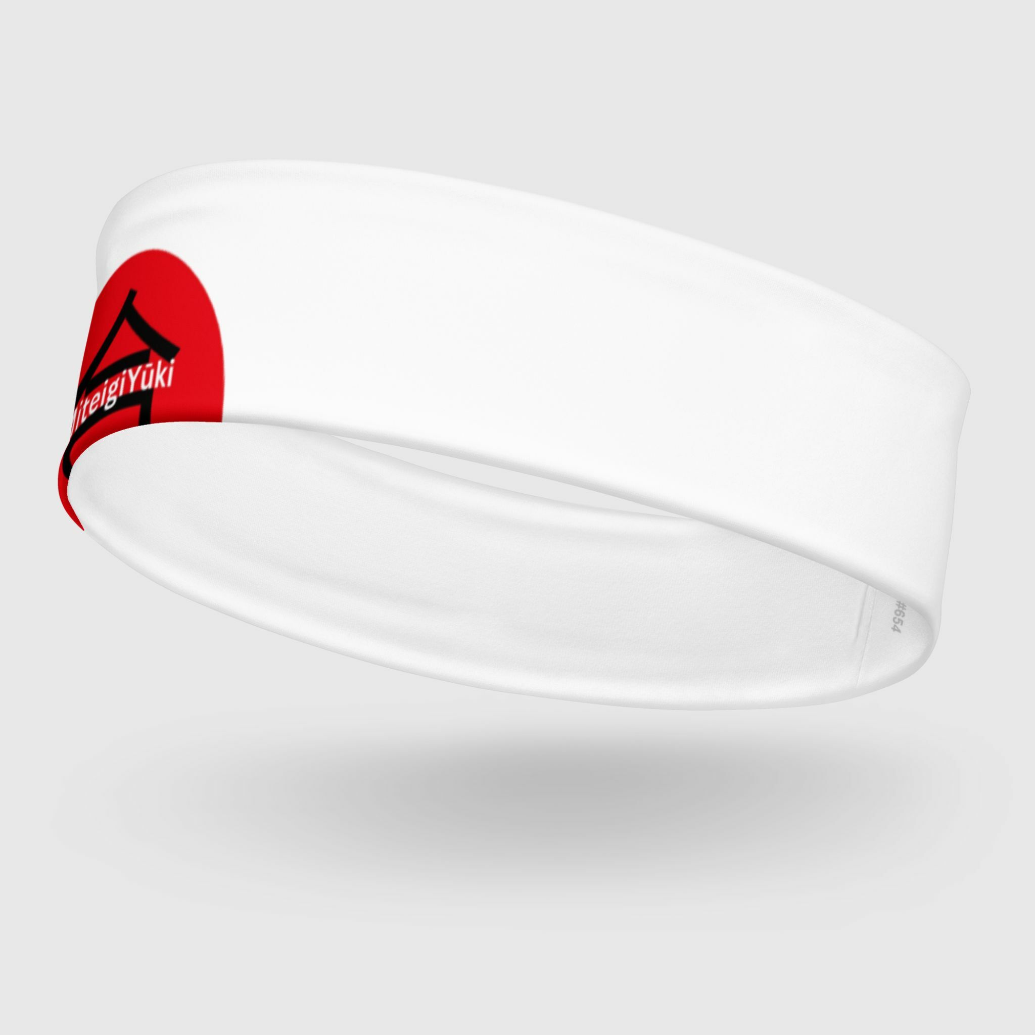 MiteigiYūki Headband Logo Unisex any wear Women’s Men’s Fitness Sports Activewear by miteigi branded product sweat-absorbing Headbands for Man Woman in white with red Mens Womens gym yoga headwear