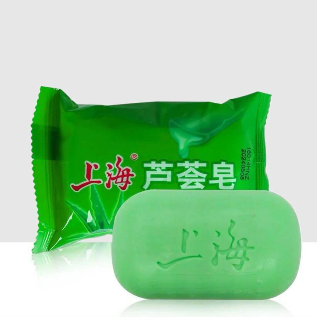 Shanghai Aloe Vera Soap   Aloe Essence clean Moisturizing Repair Skin Men and Women Wash Face Hands Washing Bath Handmade Soaps Bathroom toiletries 