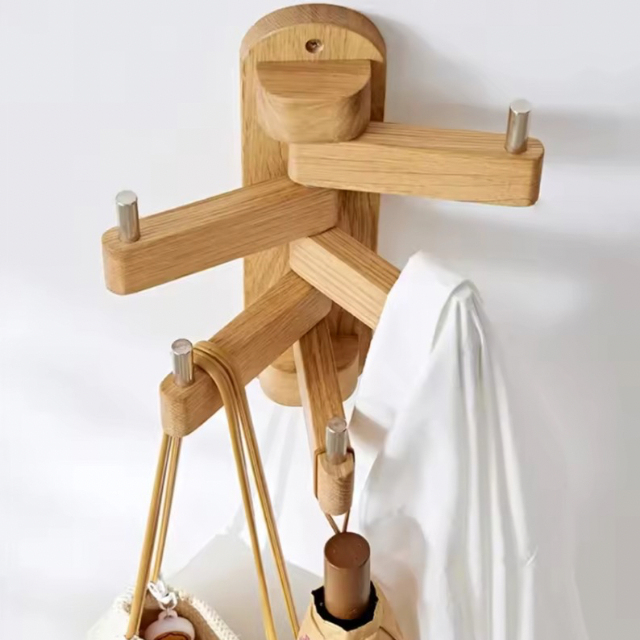Room Coat Hanger     Solid Wooden Oak organizers for clothes Wall mounted hangers coat racks Entryway hallway bedroom dressing living rooms Gift in light wood