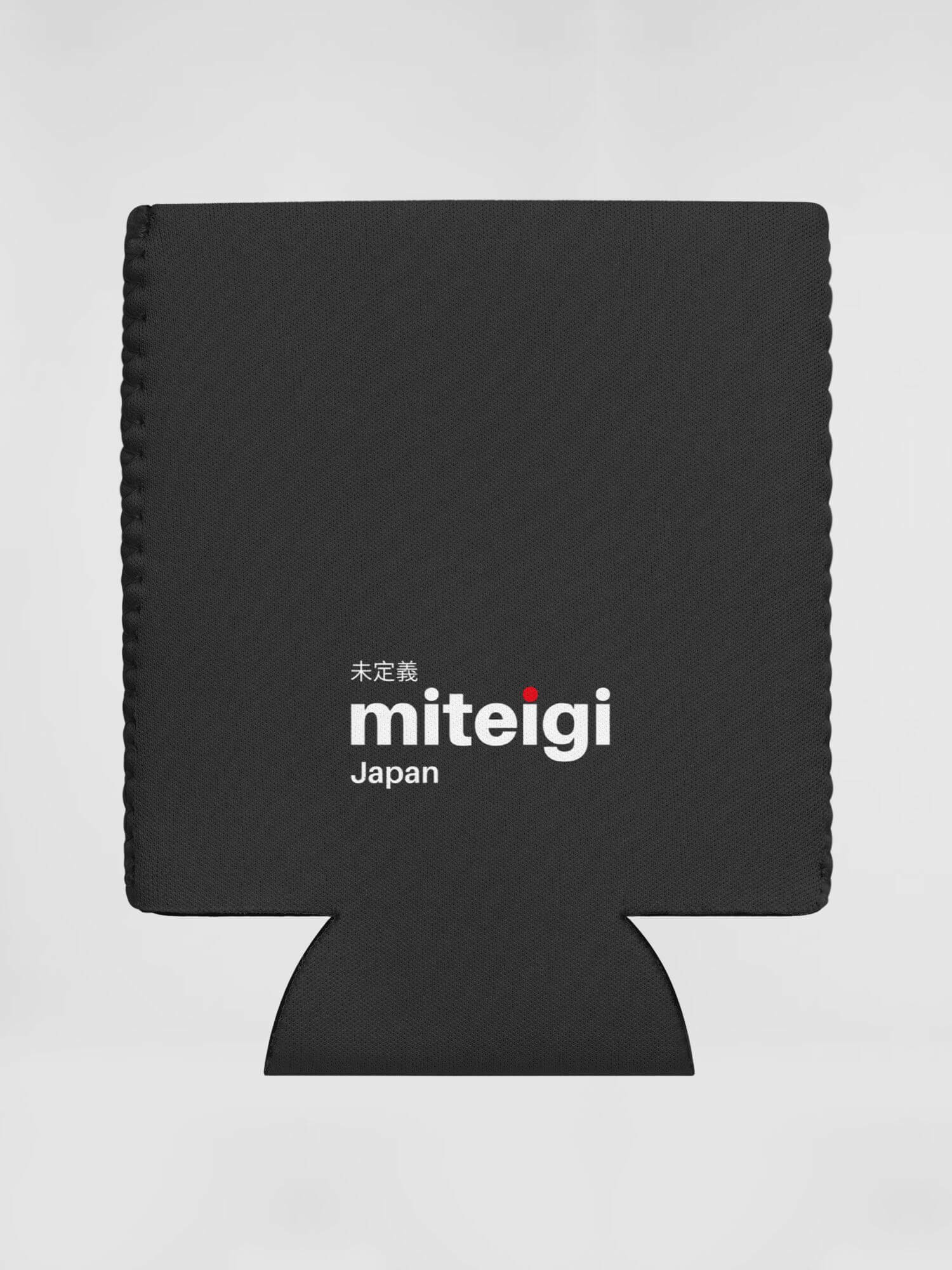 miteigi Logo Can Cooler   Branded getaway vacation holiday outdoors pool beach summer drink cans coolers in black 