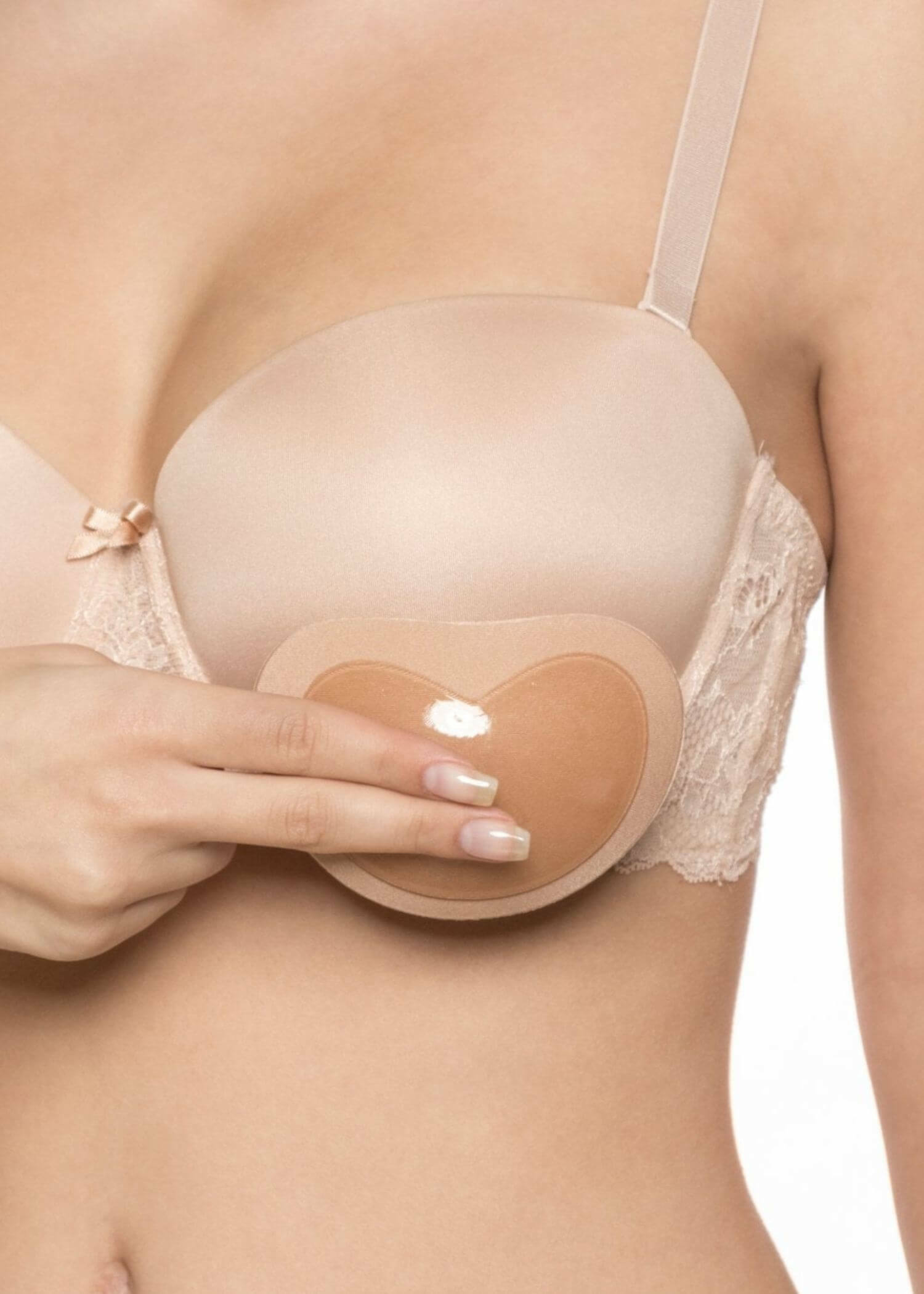 Adhesive Push Up Breast Pads   Women’s Stick-on Bra Bikini Set Padded breasts Swimsuit Womens Thicker Breathable Sponge Chest Pad Tits Swimwear volume Enhancers for woman In beige tan intimates