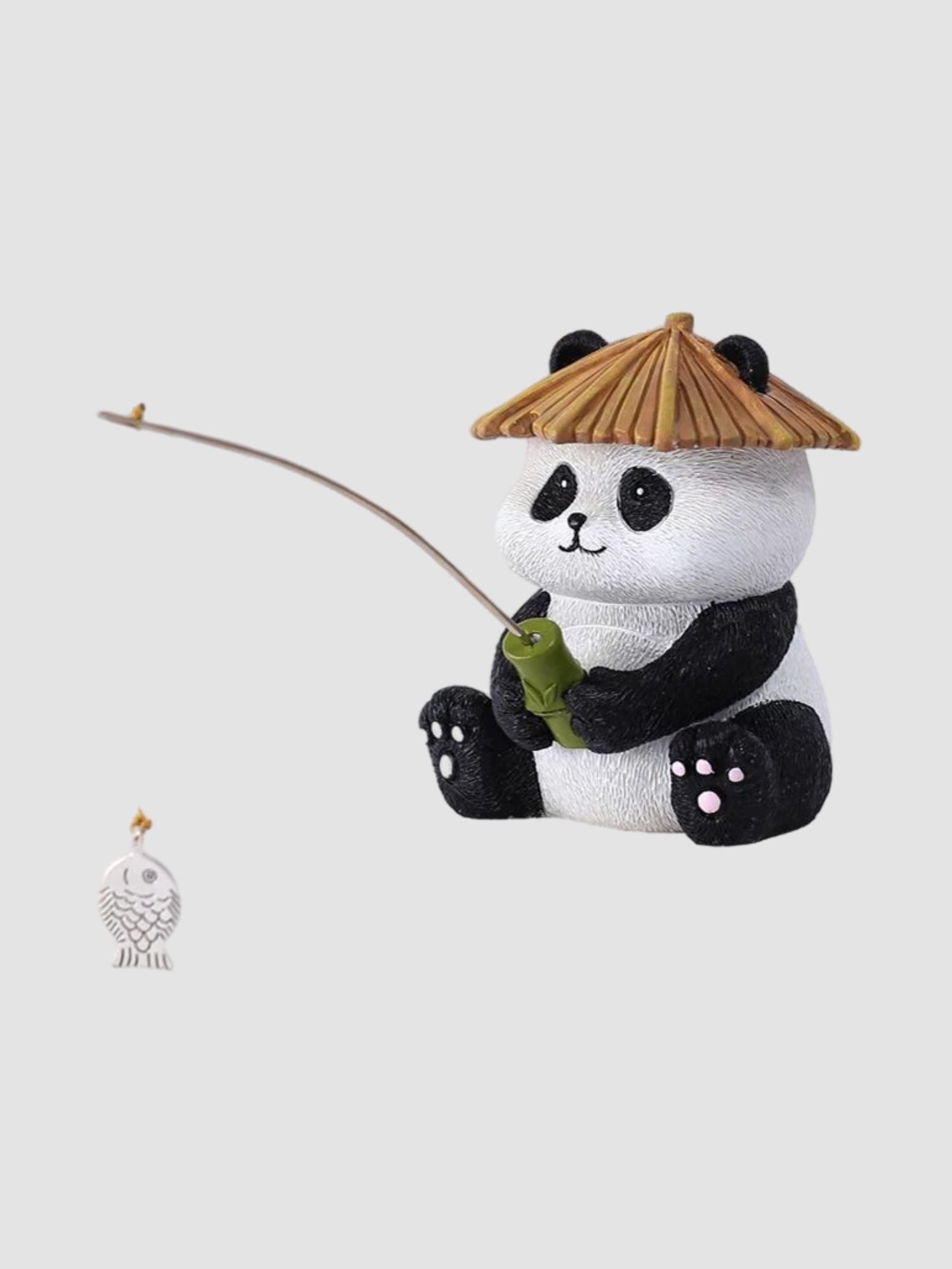 Panda Fishing   Ancient method fish tank decoration, micro landscape, Fish pond, rockery garden landscape courtyard outdoor decorations pandas decorative objects