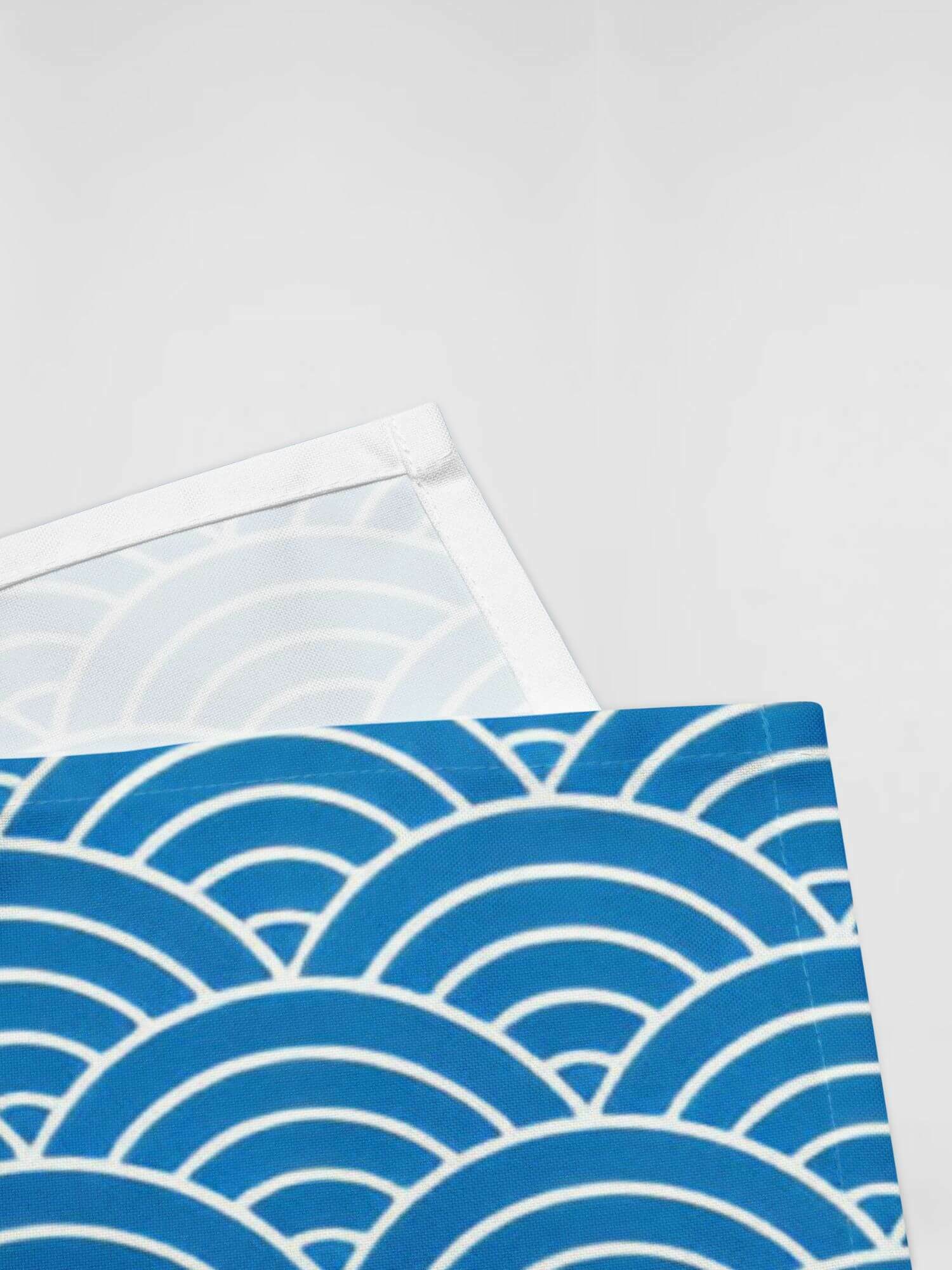 Japanese Wave Cloth Napkin 4-Piece Set  4pc Napkins Handkerchief Square Tea Towels Hand Sushi Home Lunch Serviette Japanese Souvenir Gift Wrapping Gifting Wrap Japan Traditional Cloth Deign DIY Craft Bento Bag Crafts Wrapper Souvenirs tableware linens Designs Light blue white Japanese wave patterns