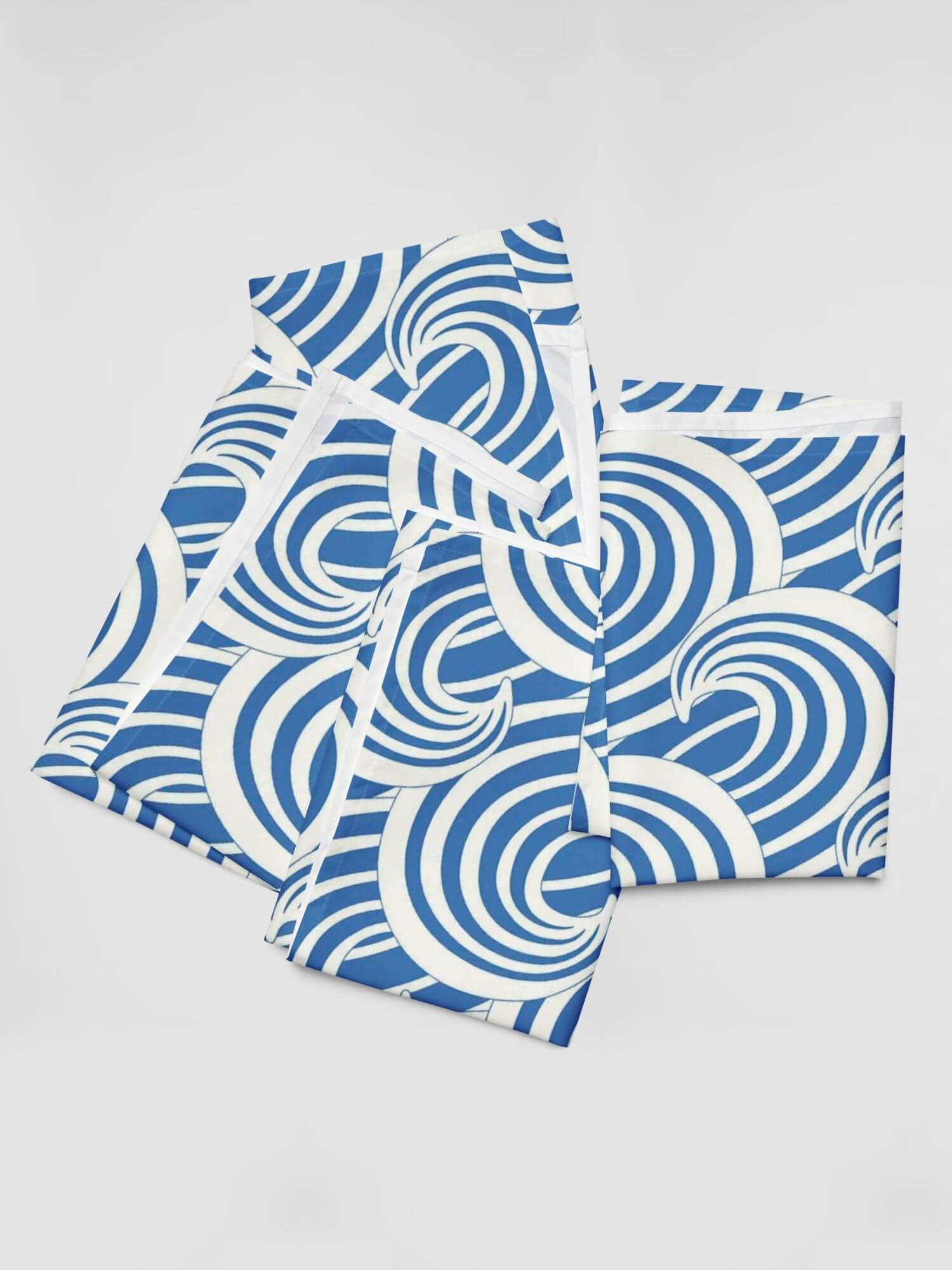 Japanese Waves Cloth Napkin 4-Piece Set  4pc Napkins Handkerchief Square Tea Towels Hand Sushi Home Lunch Serviette Japanese Souvenir Gift Wrapping Gifting Wrap Japan Traditional Cloth Deign DIY Craft Bento Bag Crafts Wrapper Souvenirs tableware linens Designs Light blue white Japanese wave patterns  Japanese Waves Cloth Napkin 4-Piece Set