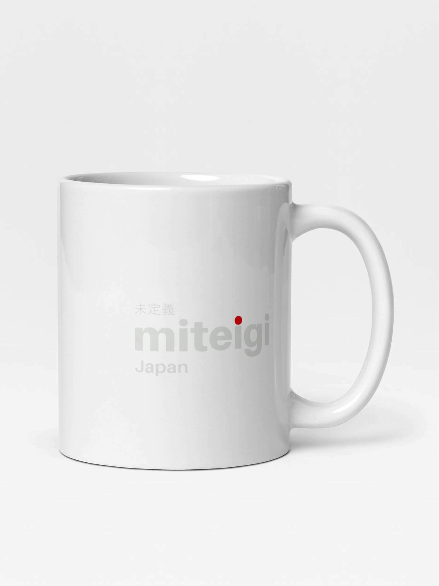 Glossy Rainbow x miteigi Logo Stripe Heart Mug       Cartoon pride character drinks cup coffee, tea, juice, milk drinking cups miteigi branded product item tumblers ceramics in white with multicolor pattern Ceramic Anime Gifts stripes love hearts rainbows lgbtqia pride mugs