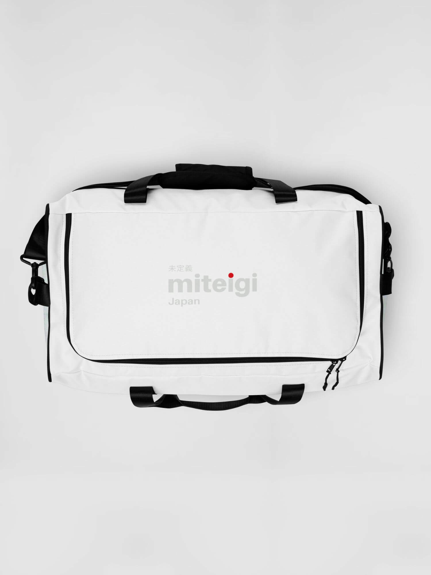 miteigi Script Logo Duffle Bag   miteigi Logo branded product item Fitness Sports Activewear by miteigi products brand items luggage baggage bags White platinum blue red