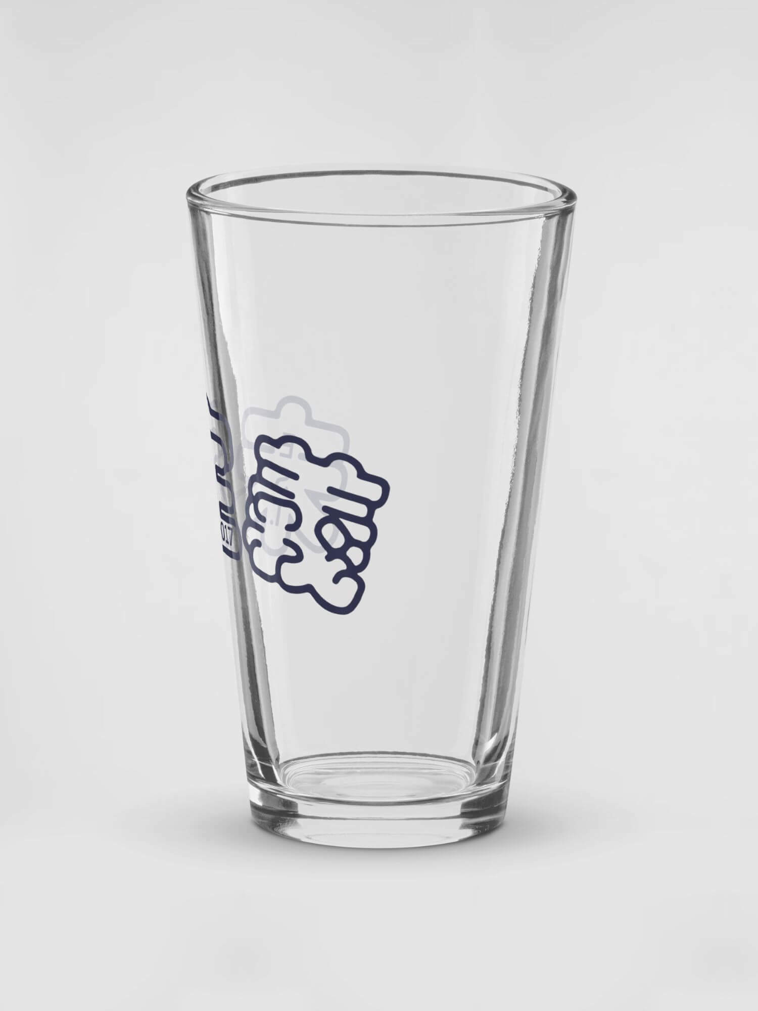 Shaker Pint Glass Arch Logo EST. 2017     Drinks Glass beer, cider, juice, milk drinking glasses miteigi-Logo branded product item tumblers Glassware Transparent clear with blue pattern