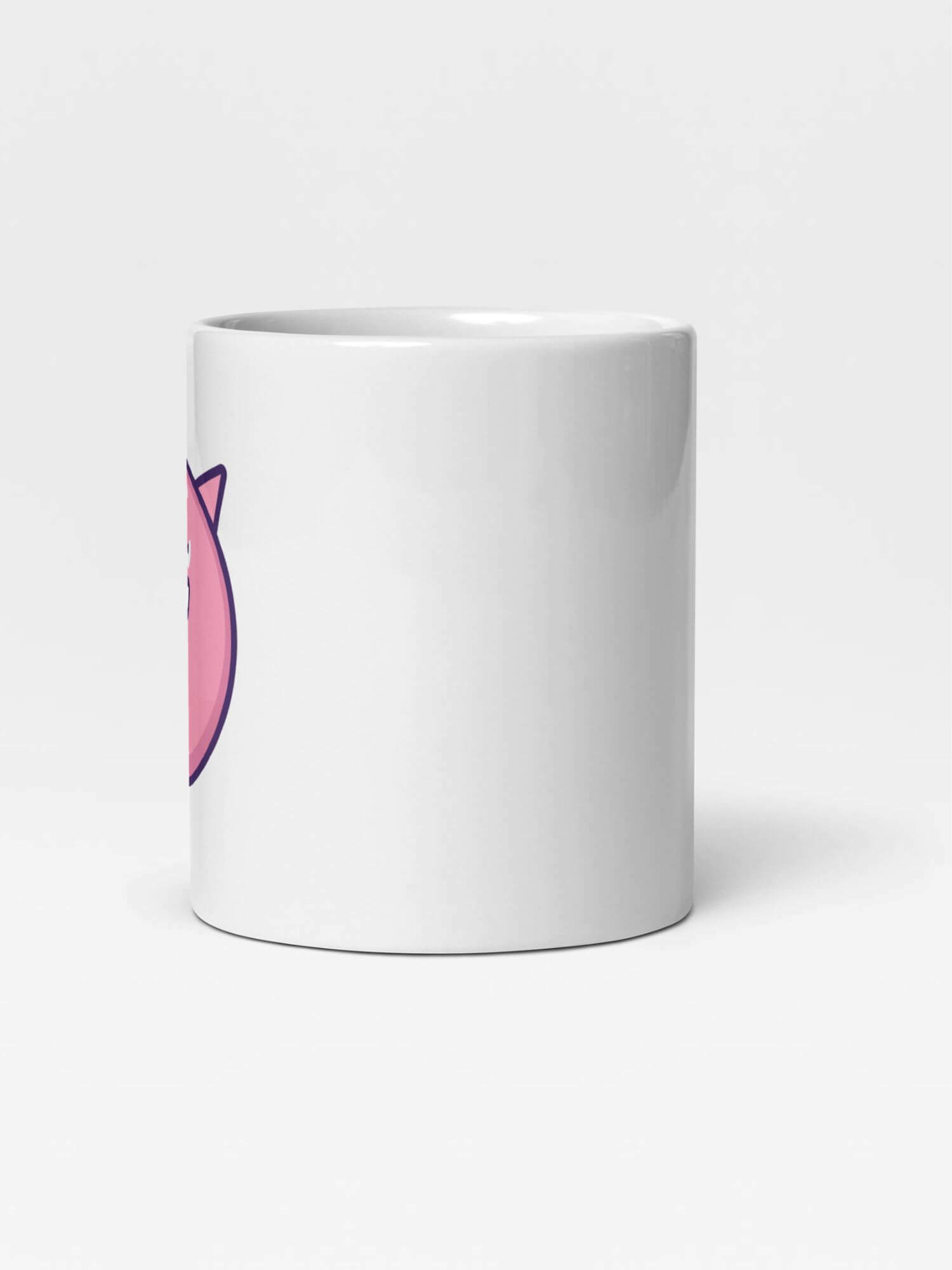 Glossy Smiley Devil Mug        Japanese drinks cup coffee, tea, juice, milk drinking cups miteigi branded product item tumblers ceramics in white with pink pattern Ceramic Anime Gifts mugs