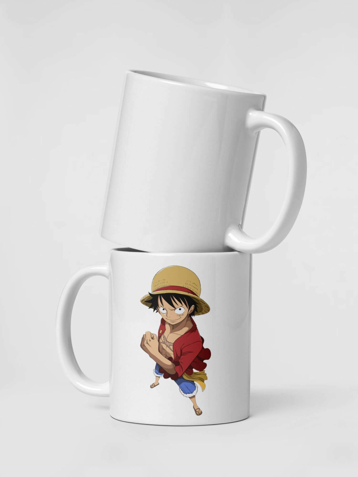 Glossy Luffy Challenge Mug        drinks cup coffee, tea, juice, milk drinking cups miteigi branded product item tumblers ceramics in white with multicolor pattern Ceramic Anime Gifts mugs