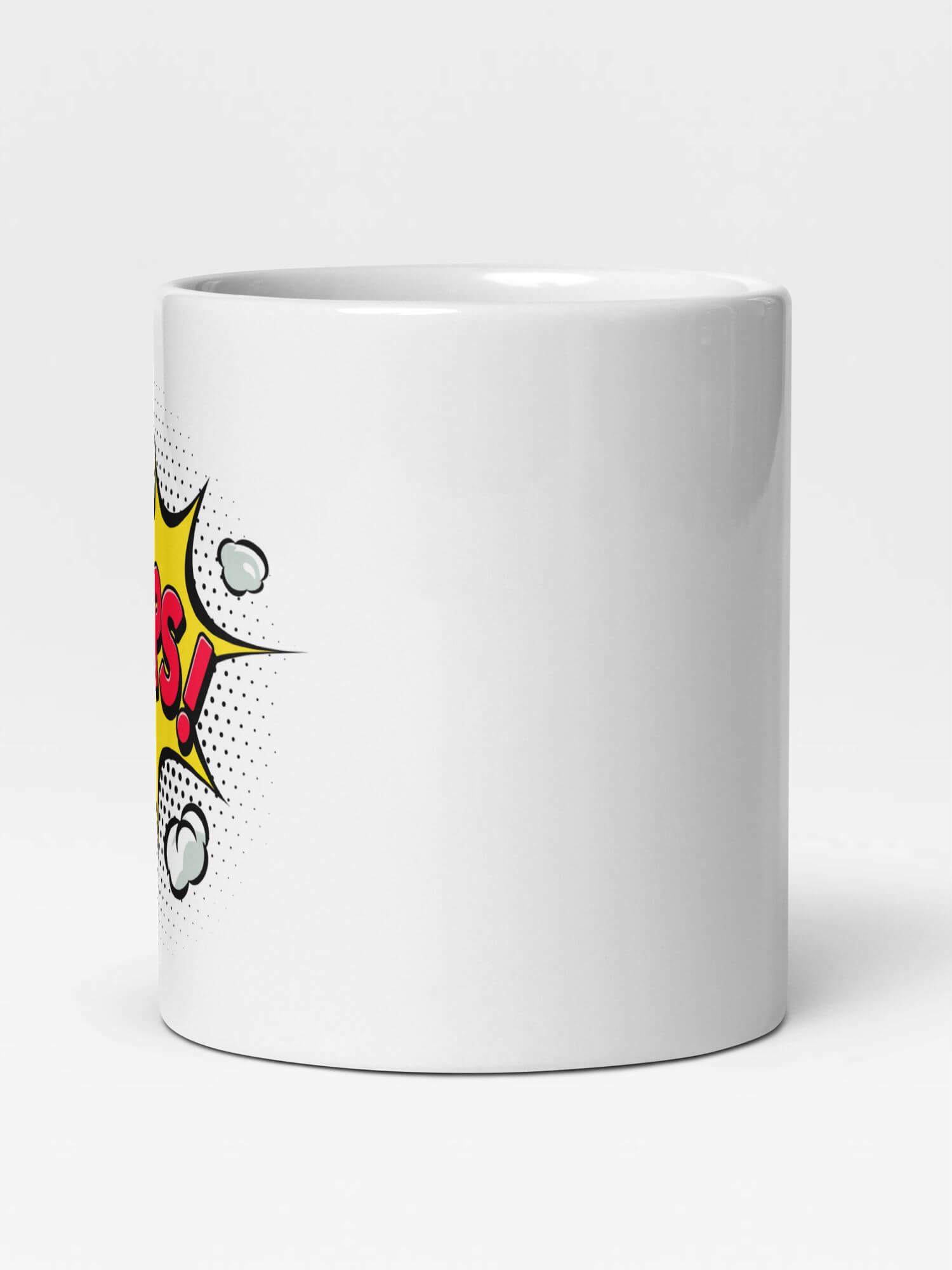 Glossy OOPS! Mug       Cartoon Bang explosions drinks cup coffee, tea, juice, milk drinking cups miteigi branded product item tumblers ceramics in white with multicolor pattern Ceramic Anime Gifts mugs