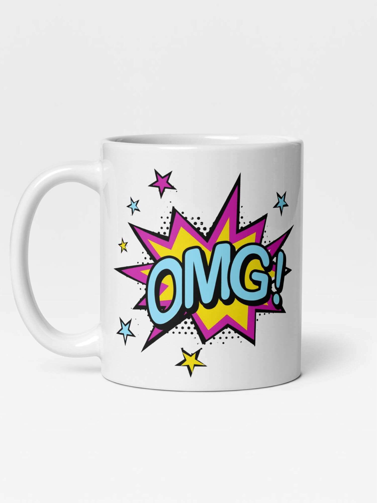 Glossy OMG! Mug        Cartoon expression drinks cup coffee, tea, juice, milk drinking cups miteigi branded product item tumblers ceramics in white with multicolor pattern Ceramic Anime Gifts mugs