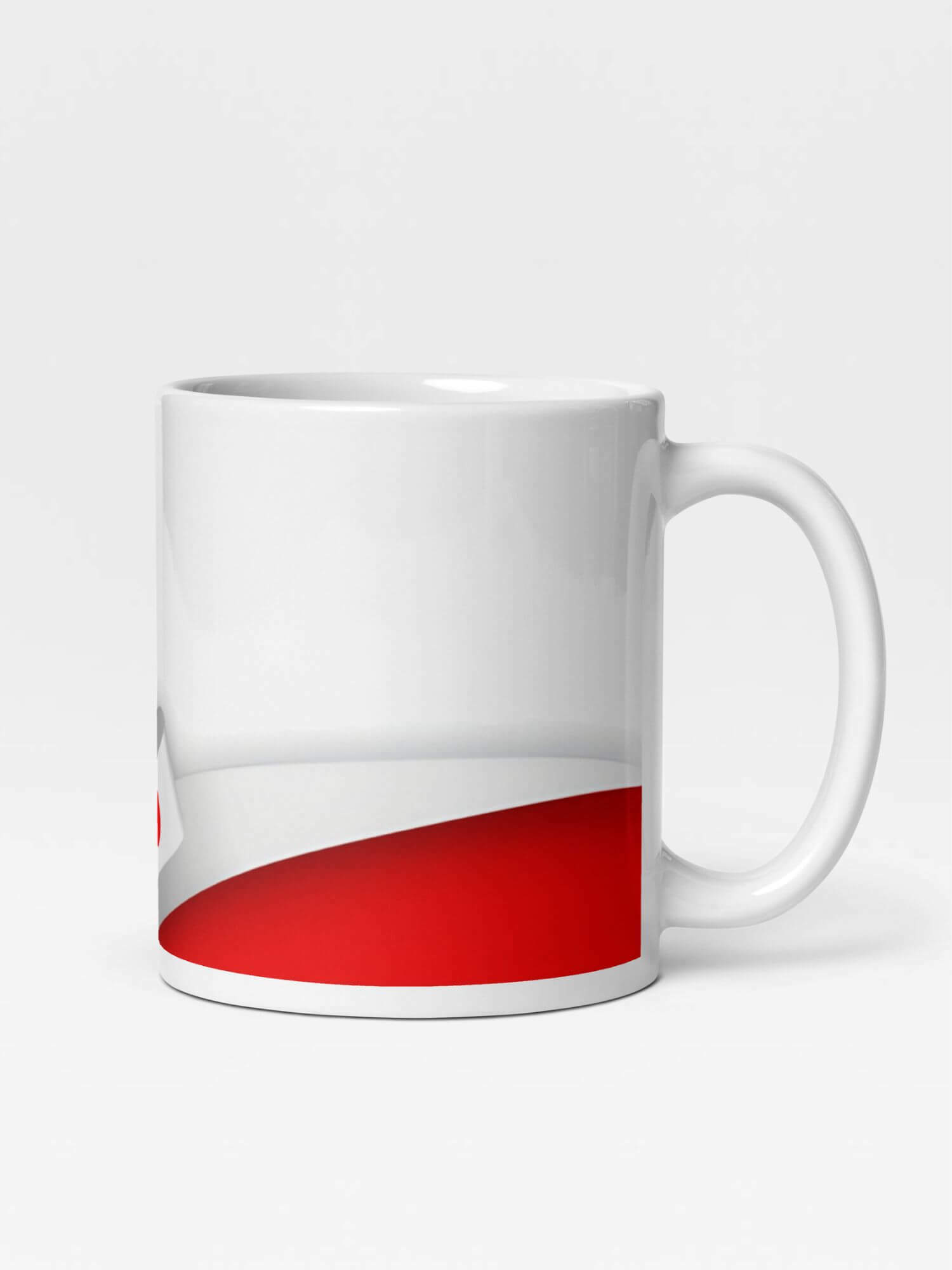 Glossy Japan Ribbon Flag Mug    Japanese country flag design drinks cup coffee, tea, juice, milk drinking cups miteigi-Logo branded product item tumblers ceramics cartoon pattern collections nippon JPN Nihon flags souvenirs collectors mugs