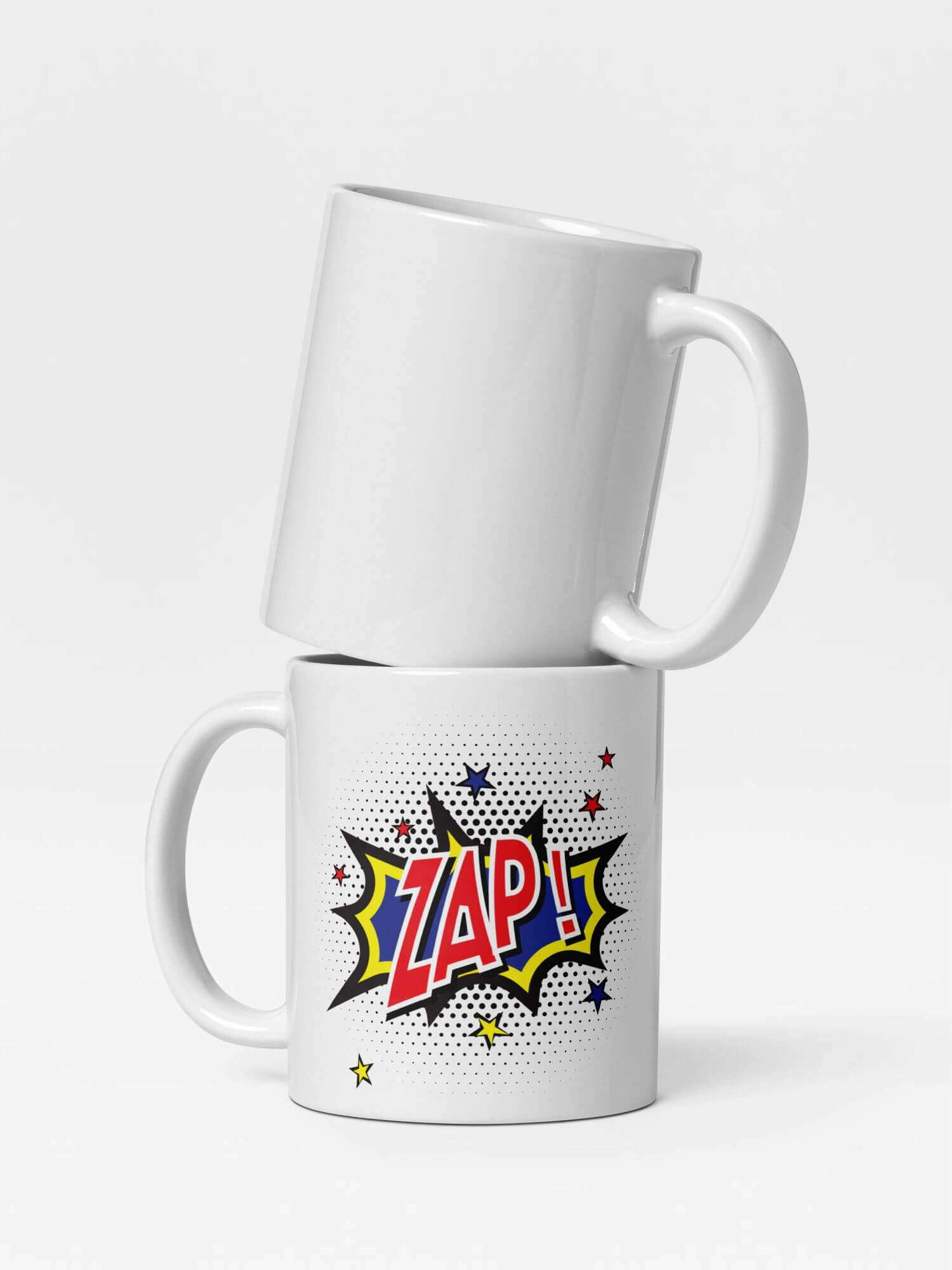 Glossy  ZAP! Mug                  Cartoon zapped ka boom drinks cup coffee, tea, juice, milk drinking cups miteigi branded product item tumblers ceramics in white with green blue pattern Ceramic Anime bang kaboom Gifts mugs