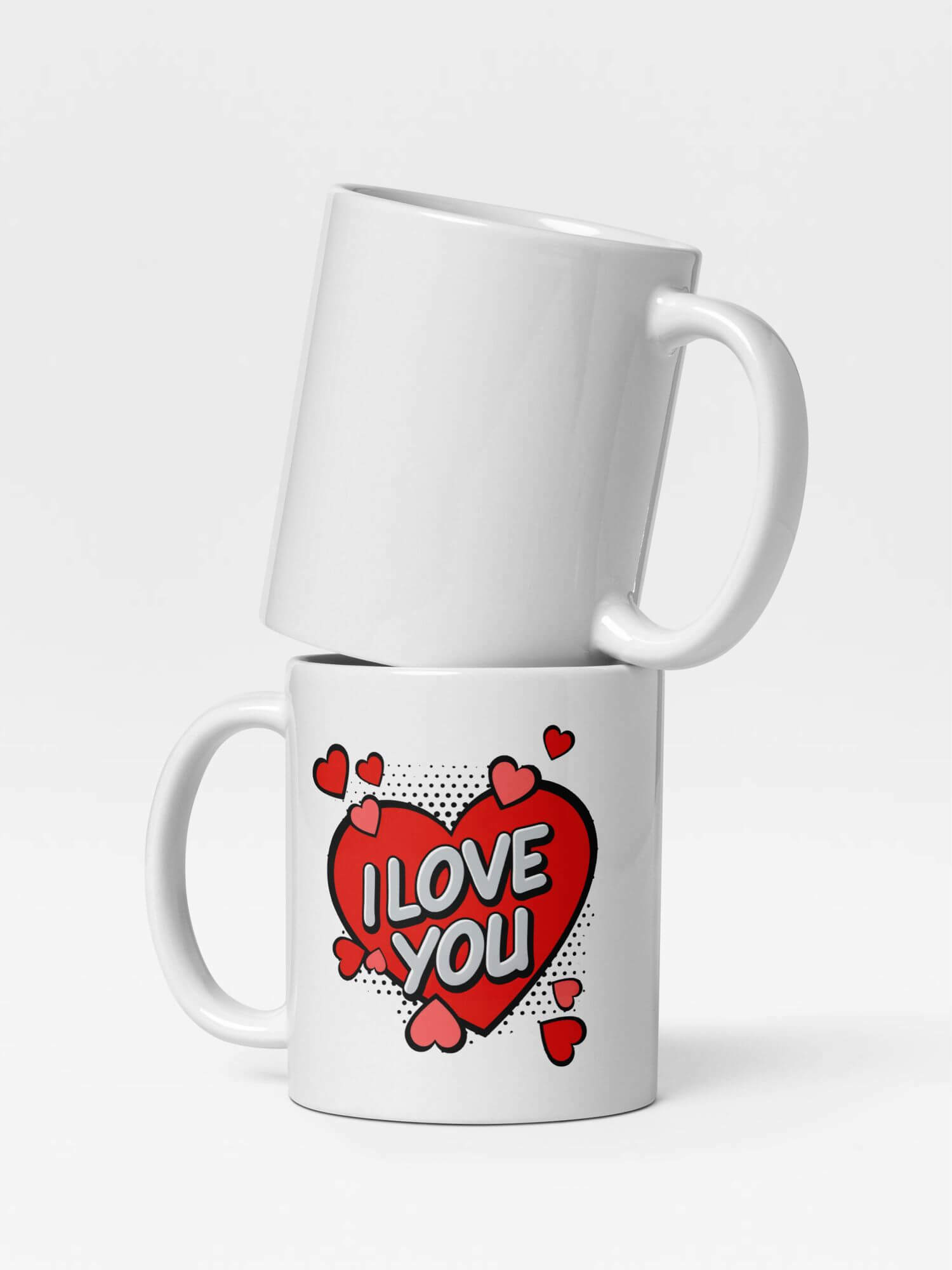 Glossy Love Mug          I LOVE YOU Hearts drinks cup coffee, tea, juice, milk drinking cups miteigi branded product item tumblers ceramics in white with multicolor pattern Ceramic Anime Gifts mugs in red