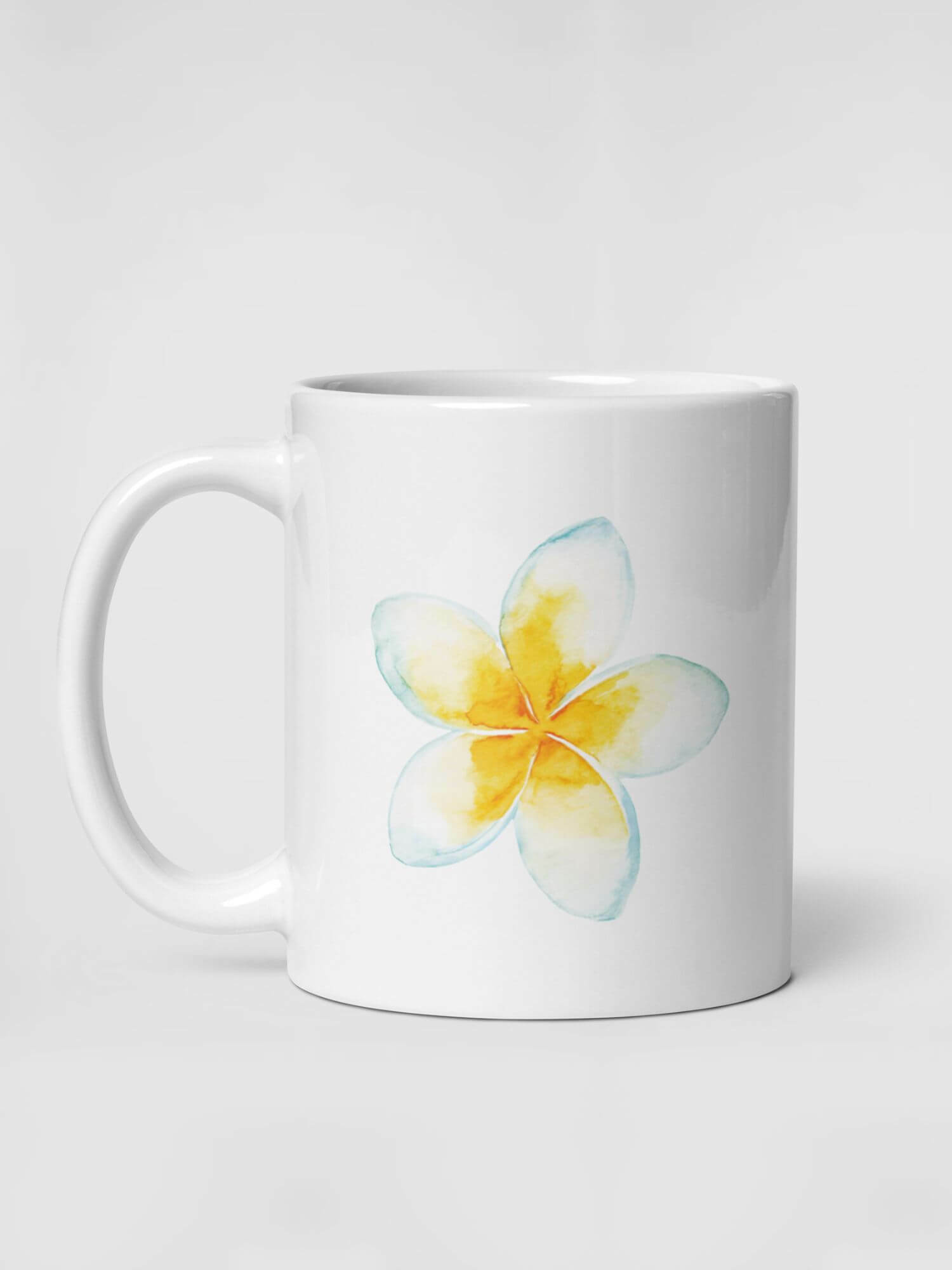 Glossy Floral Mug               Cartoon flowers drinks cup coffee, tea, juice, milk drinking cups miteigi branded product item tumblers ceramics in white with yellow pattern Ceramic Anime daisies Gifts mugs