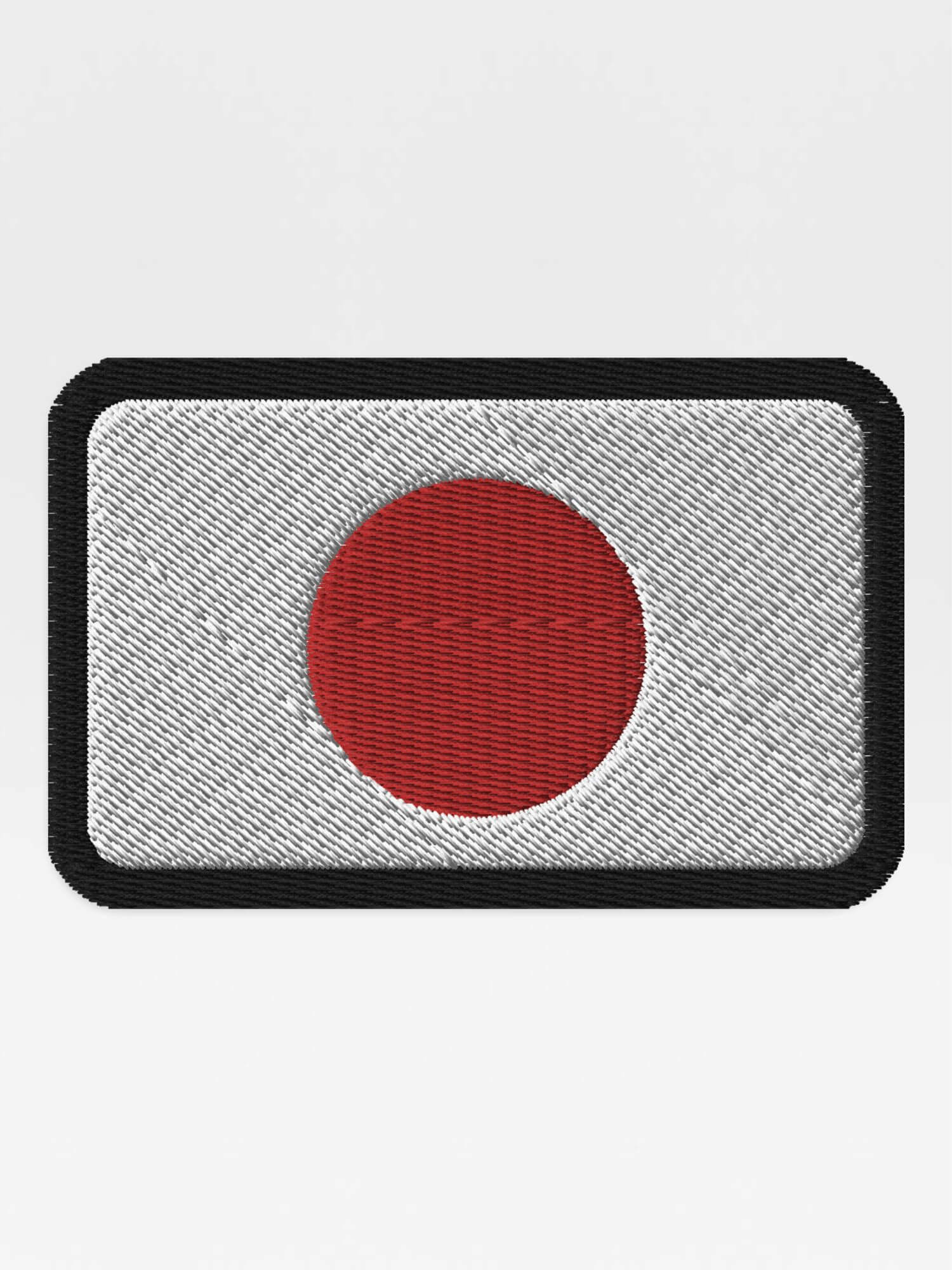 Japan Flag Embroidered Patch Japanese embroidery country flags cotton blend iron-on, sew-on, or safety pin patches in red white and black 