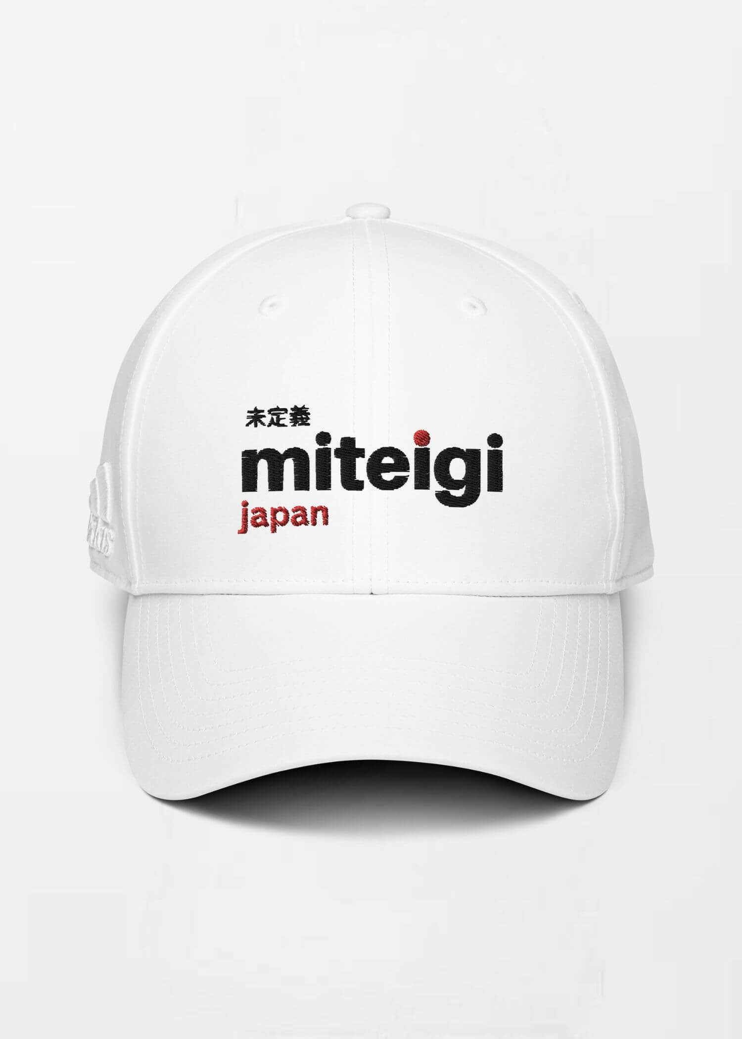 miteigi | Adidas Logo Dad Hat  Women’s Men’s anywear miteigiYūki Fitness Sports Activewear by miteigi Branded product item gym yoga unisex baseball caps for woman man in white Mens Womens headwear