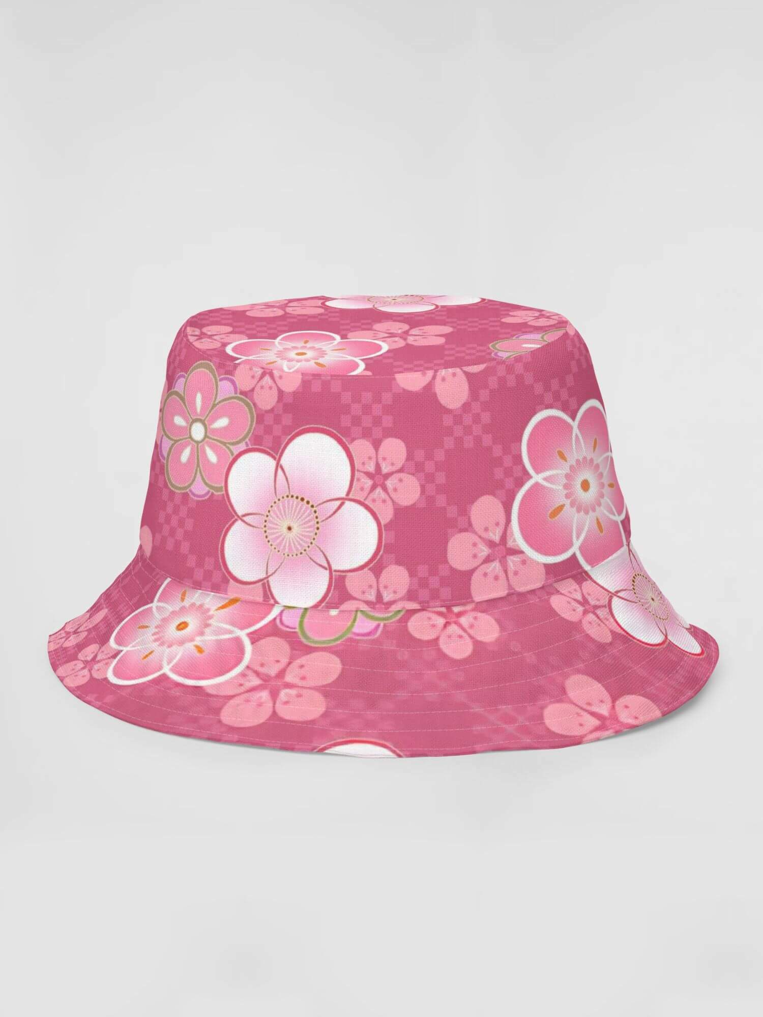  Reversible Bucket Hat miteigi Logo   Women’s Men’s miteigi Logo Branded product item Unisex anywear summer festival hats for woman man in pink blue Japanese traditional pattern Mens womens Headwear