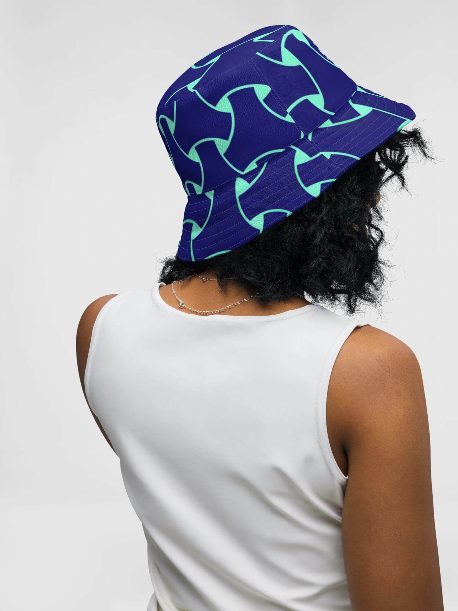  Reversible Bucket Hat miteigi Logo   Women’s Men’s miteigi Logo Branded product item Unisex anywear summer festival hats for woman man in pink blue Japanese traditional pattern Mens womens Headwear