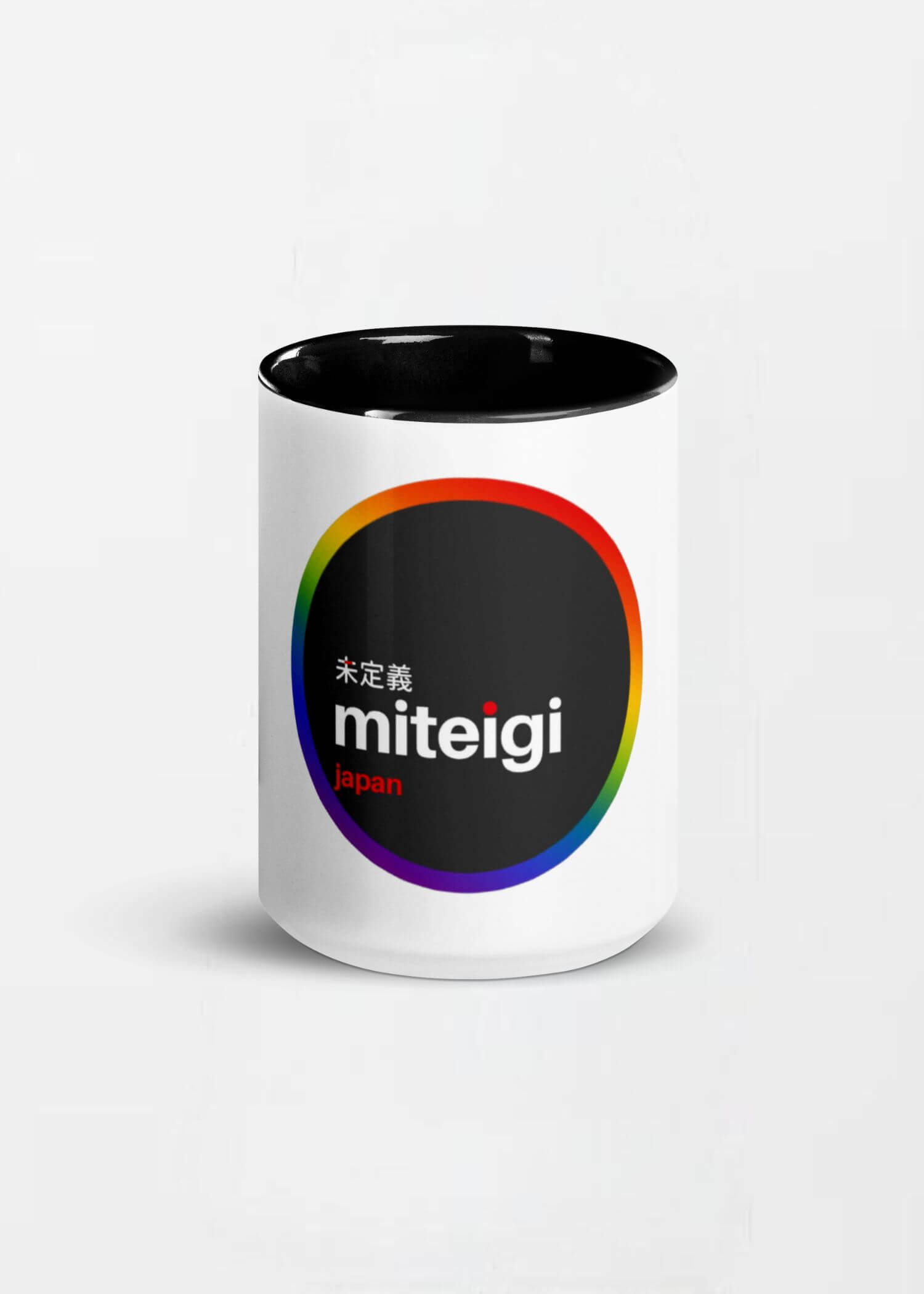 miteigi Logo Pride Mug  Branded product item Men’s Women’s unisex LBGTQ+ coffee drinks mugs Colorful multicolor drinking milk cups for man woman in black 15oz