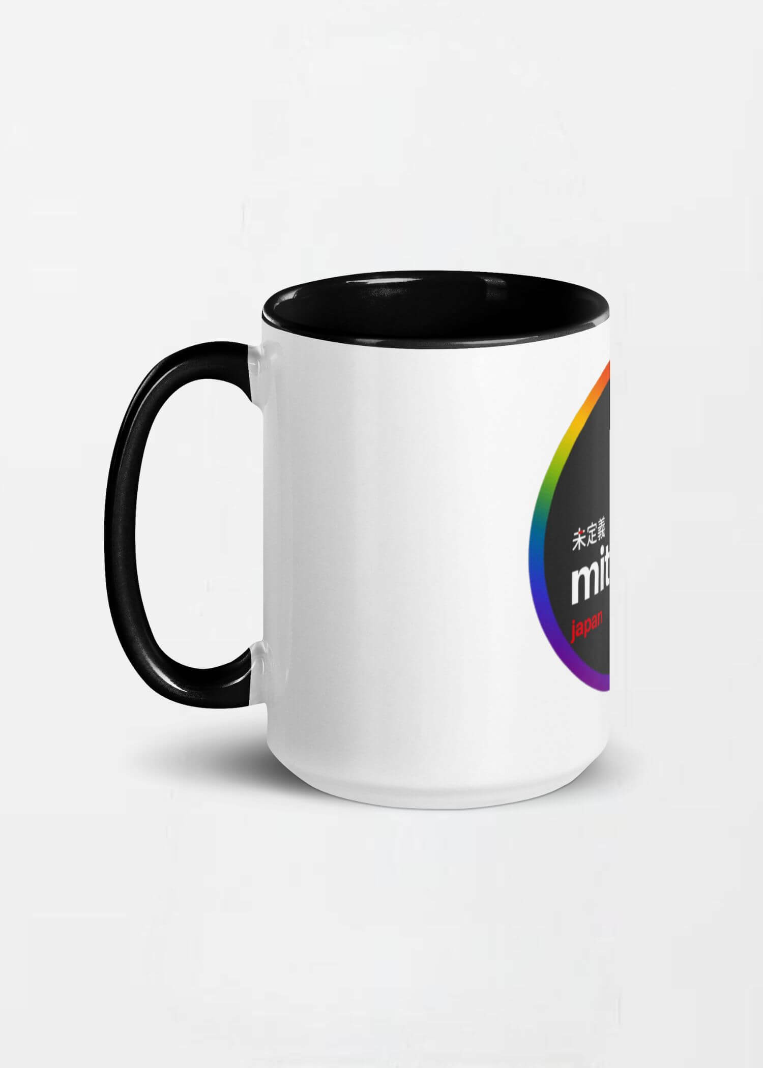 miteigi Logo Pride Mug  Branded product item Men’s Women’s unisex LBGTQ+ coffee drinks mugs Colorful multicolor drinking milk cups for man woman in black 15oz