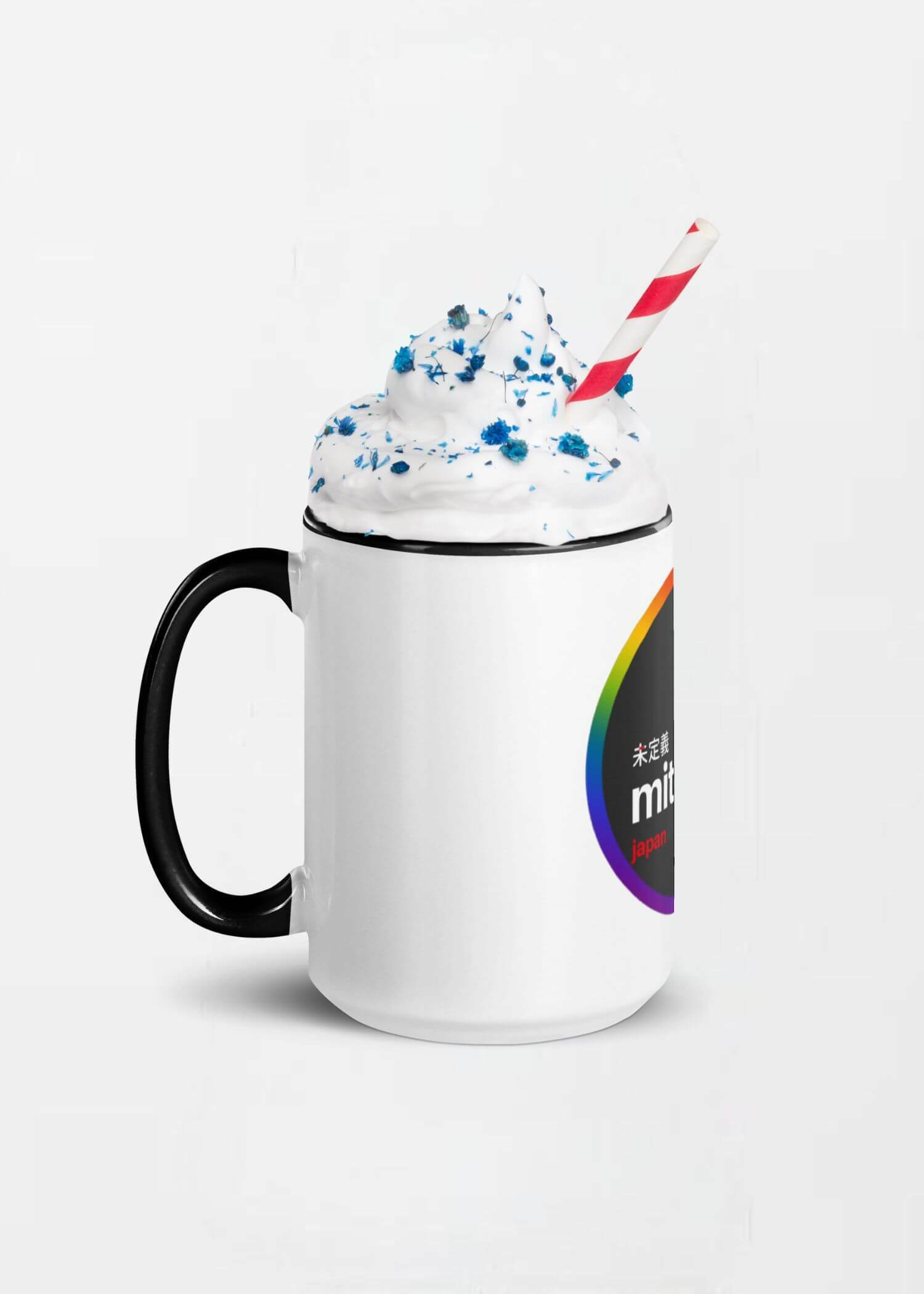 miteigi Logo Pride Mug  Branded product item Men’s Women’s unisex LBGTQ+ coffee drinks mugs Colorful multicolor drinking milk cups for man woman in black 15oz