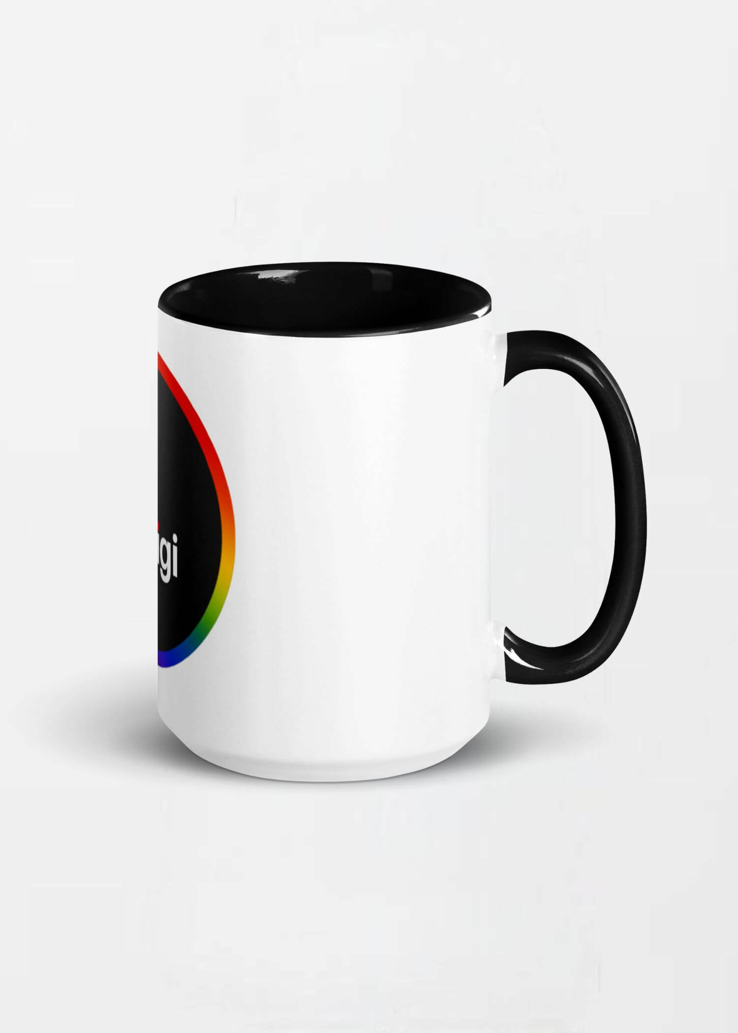 miteigi Logo Pride Mug  Branded product item Men’s Women’s unisex LBGTQ+ coffee drinks mugs Colorful multicolor drinking milk cups for man woman in black 15oz