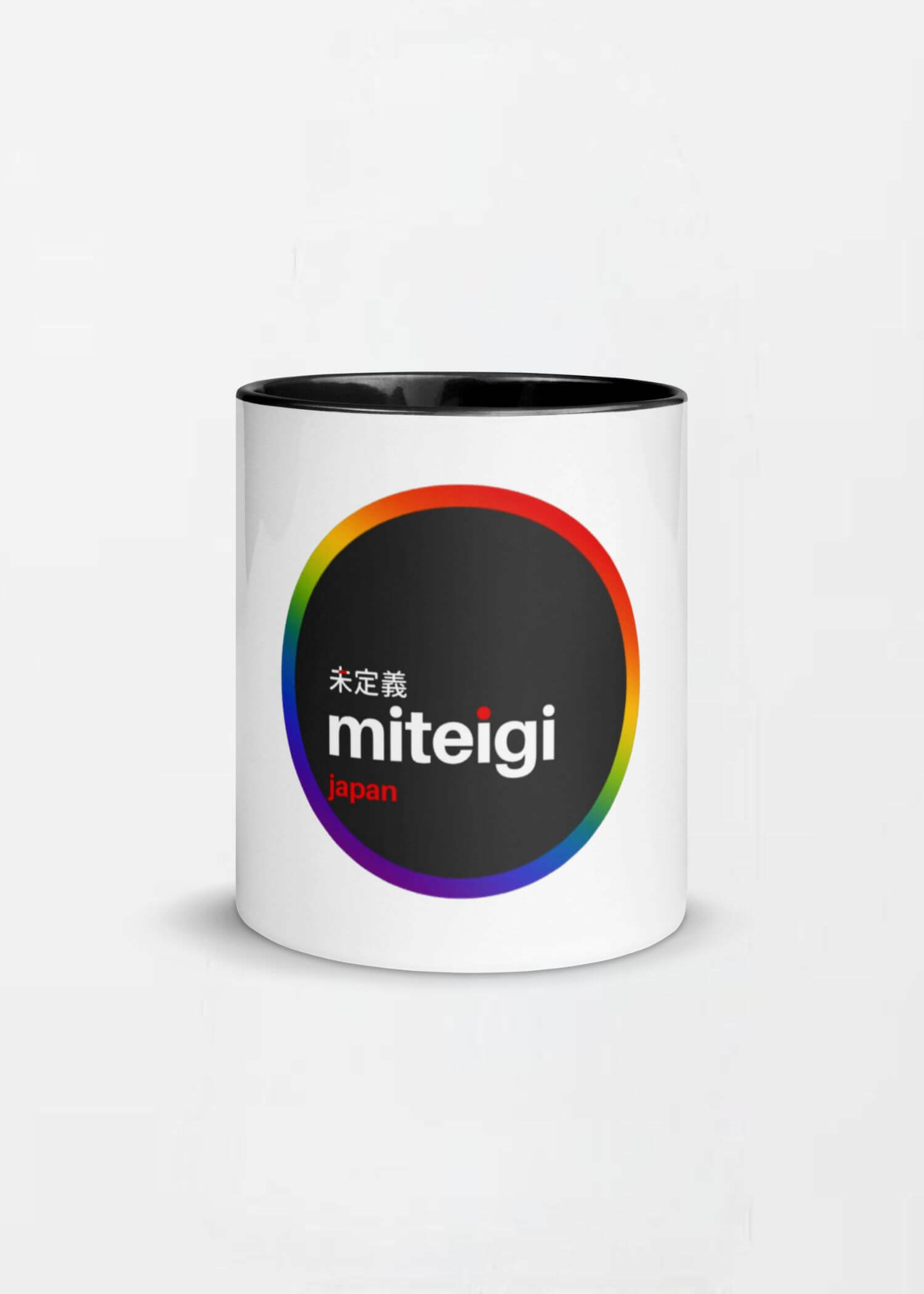 miteigi Logo Pride Mug  Branded product item Men’s Women’s unisex LBGTQ+ coffee drinks mugs Colorful multicolor drinking milk cups for man woman in black 11oz