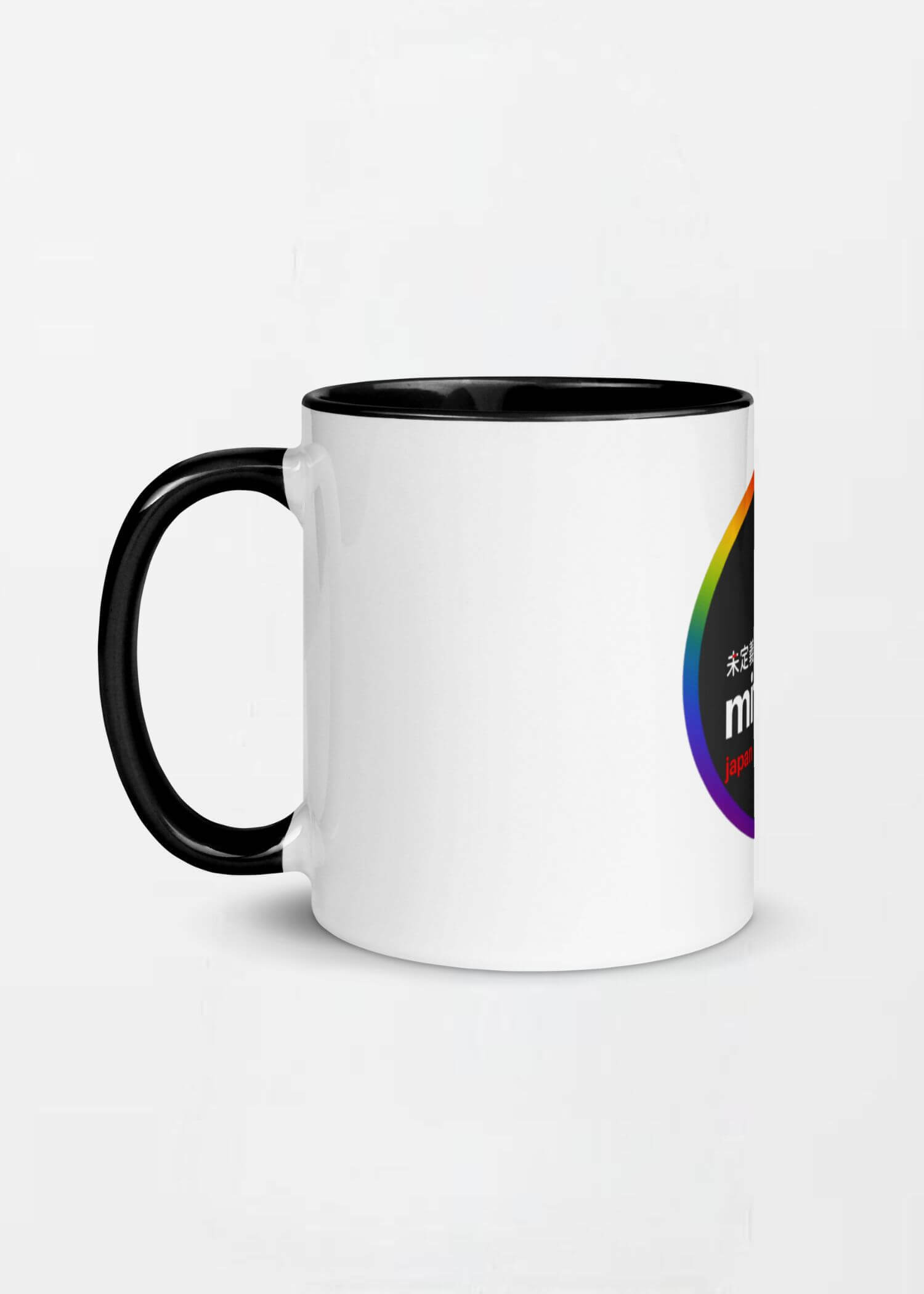 miteigi Logo Pride Mug  Branded product item Men’s Women’s unisex LBGTQ+ coffee drinks mugs Colorful multicolor drinking milk cups for man woman in black 11oz