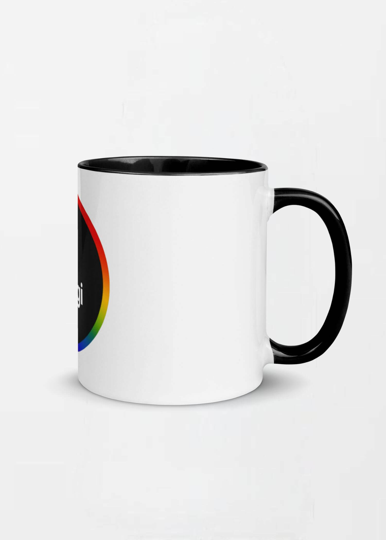 miteigi Logo Pride Mug  Branded product item Men’s Women’s unisex LBGTQ+ coffee drinks mugs Colorful multicolor drinking milk cups for man woman in black 11oz