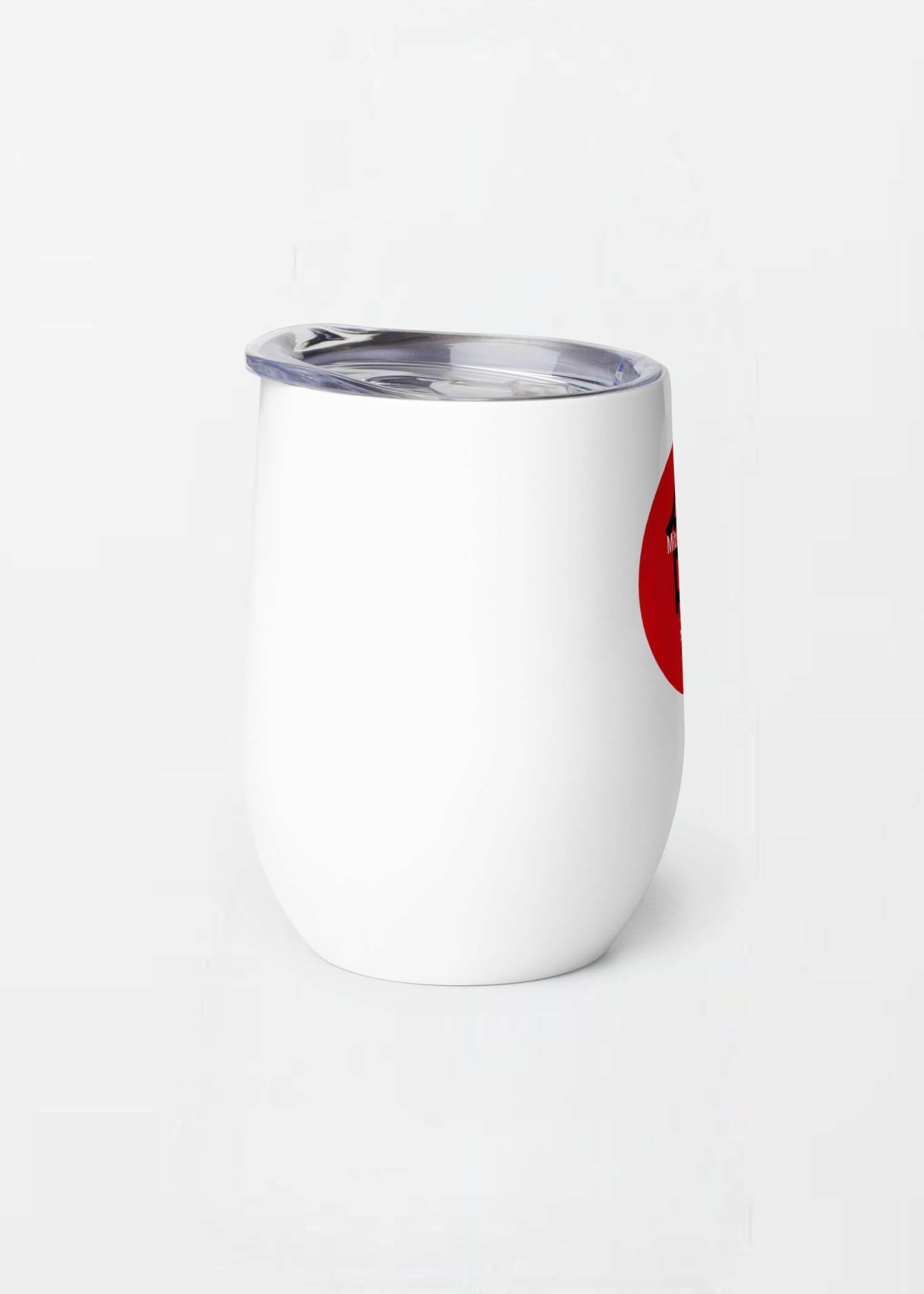 MiteigiYūki Tumbler Logo miteigi-logo design stainless steel wine, milk drinks tumblers with lid Outdoor sports fitness drinkware in white with red pattern