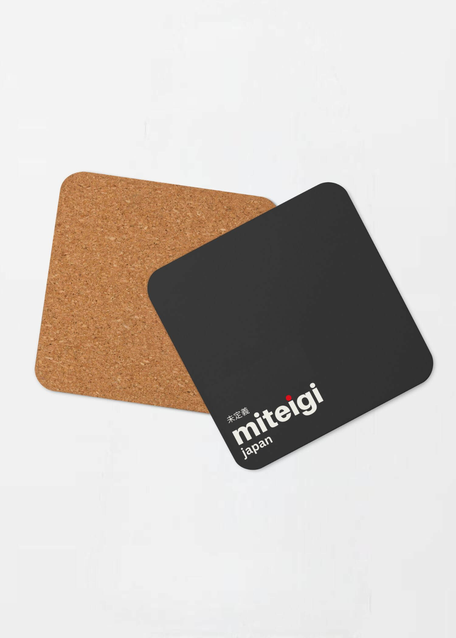 Cork-Back Coaster miteigi Logo Japanese designed by miteigi drinks coasters in black with red pattern