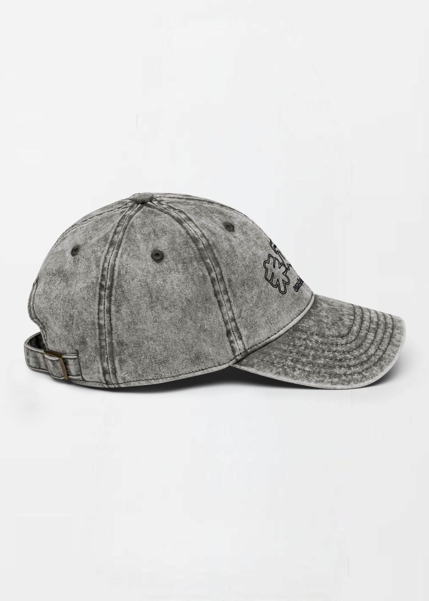 miteigi Vintage Cotton Twill Baseball Hat miteigi-logo branded women’s men’s unisex anywear gym yoga item baseball caps for man woman in charcoal Gray grey Womens Mens Genderful headwear hats