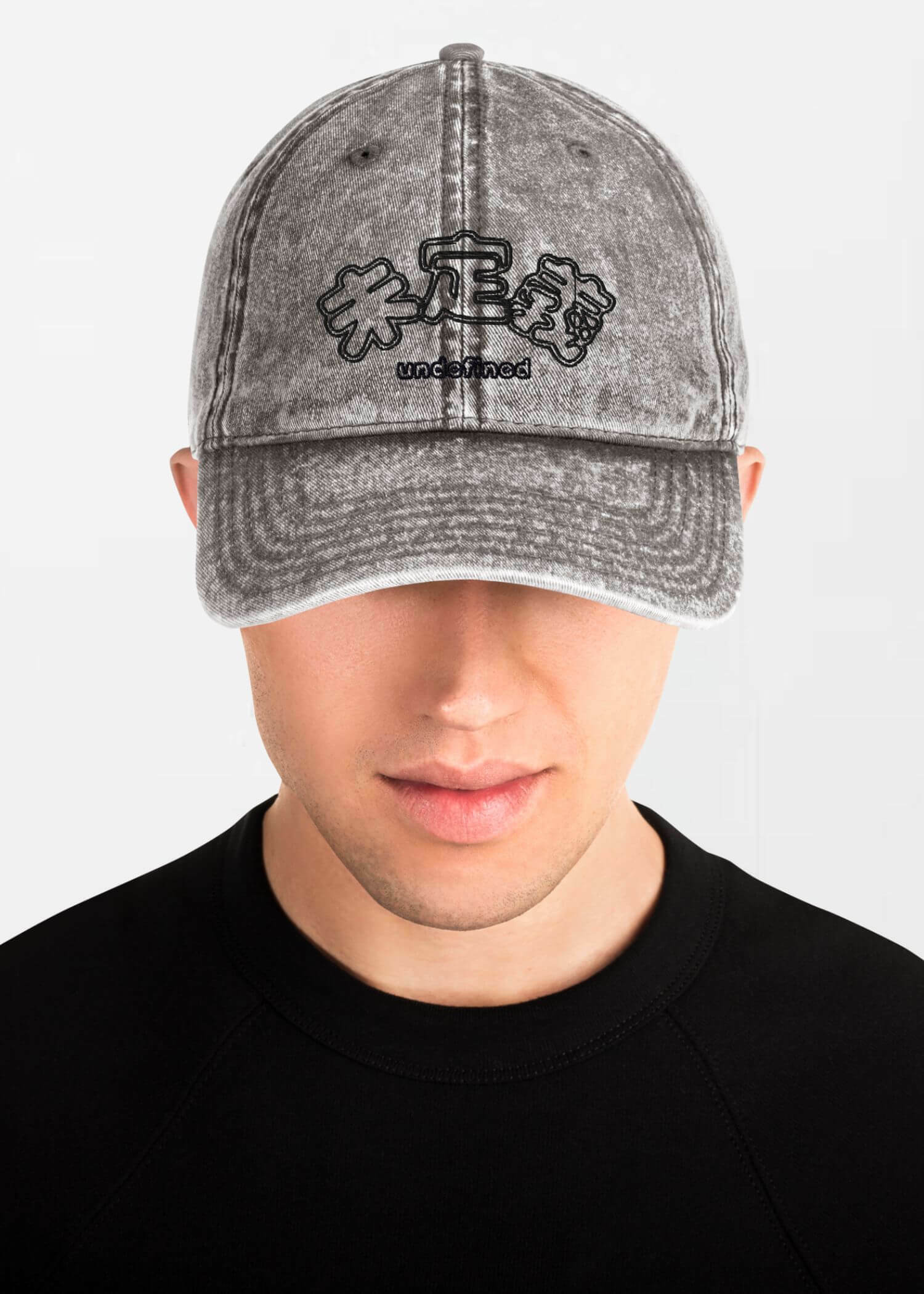 miteigi Vintage Cotton Twill Baseball Hat miteigi-logo branded women’s men’s unisex anywear gym yoga item baseball caps for man woman in charcoal Gray grey Womens Mens Genderful headwear hats